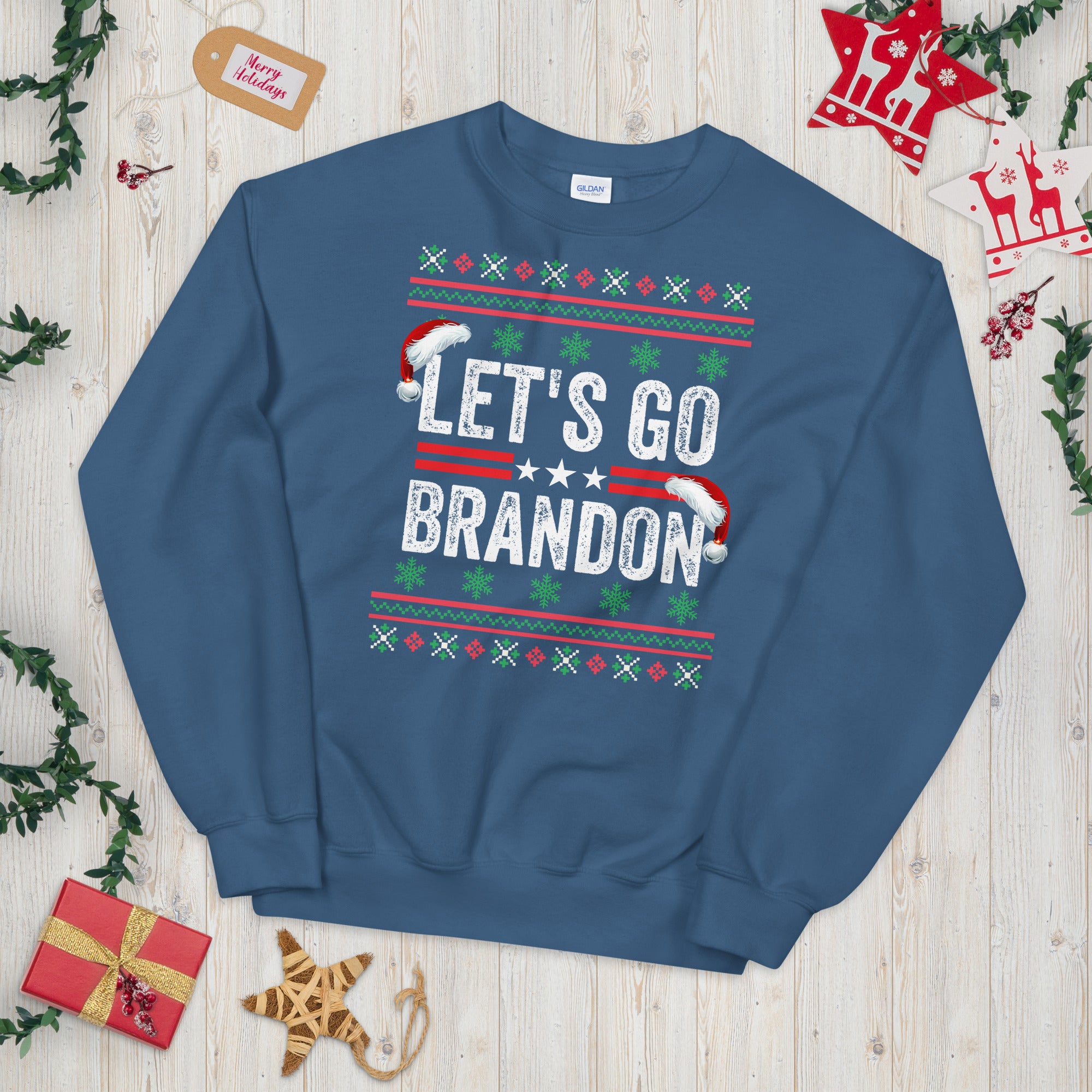 Lets Go Brandon Christmas Sweatshirt, Let&#39;s Go Brandon Sweater, Lets go brandon Xmas, FJB Shirt, Joe Biden Chant, Funny Biden Meme Sweater - Madeinsea©