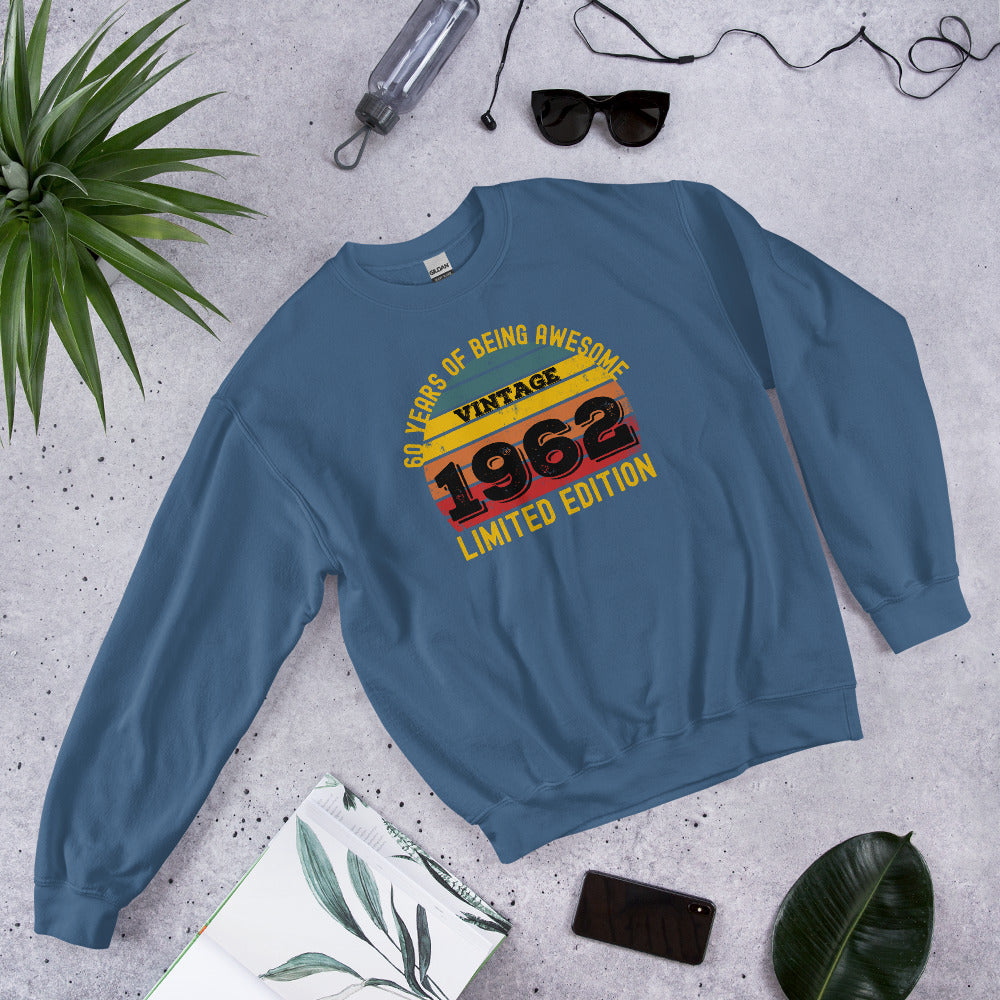 60th Birthday Gift, 60th Birthday Sweatshirt, Born in 1962 Birthday Shirt, Birthday Gift For 60th, Vintage 60th Birthday, Limited Edition - Madeinsea©