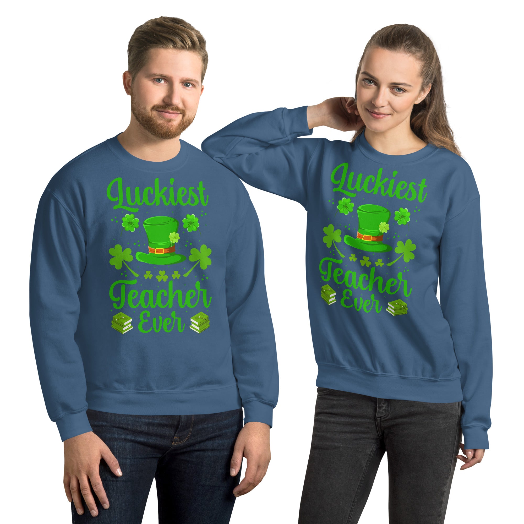 Luckiest Teacher Ever Sweatshirt, St Patricks Day Teacher Shirt, Irish Teacher Sweater, Lucky Teacher Sweatshirt, Shamrock Teacher Shirt - Madeinsea©