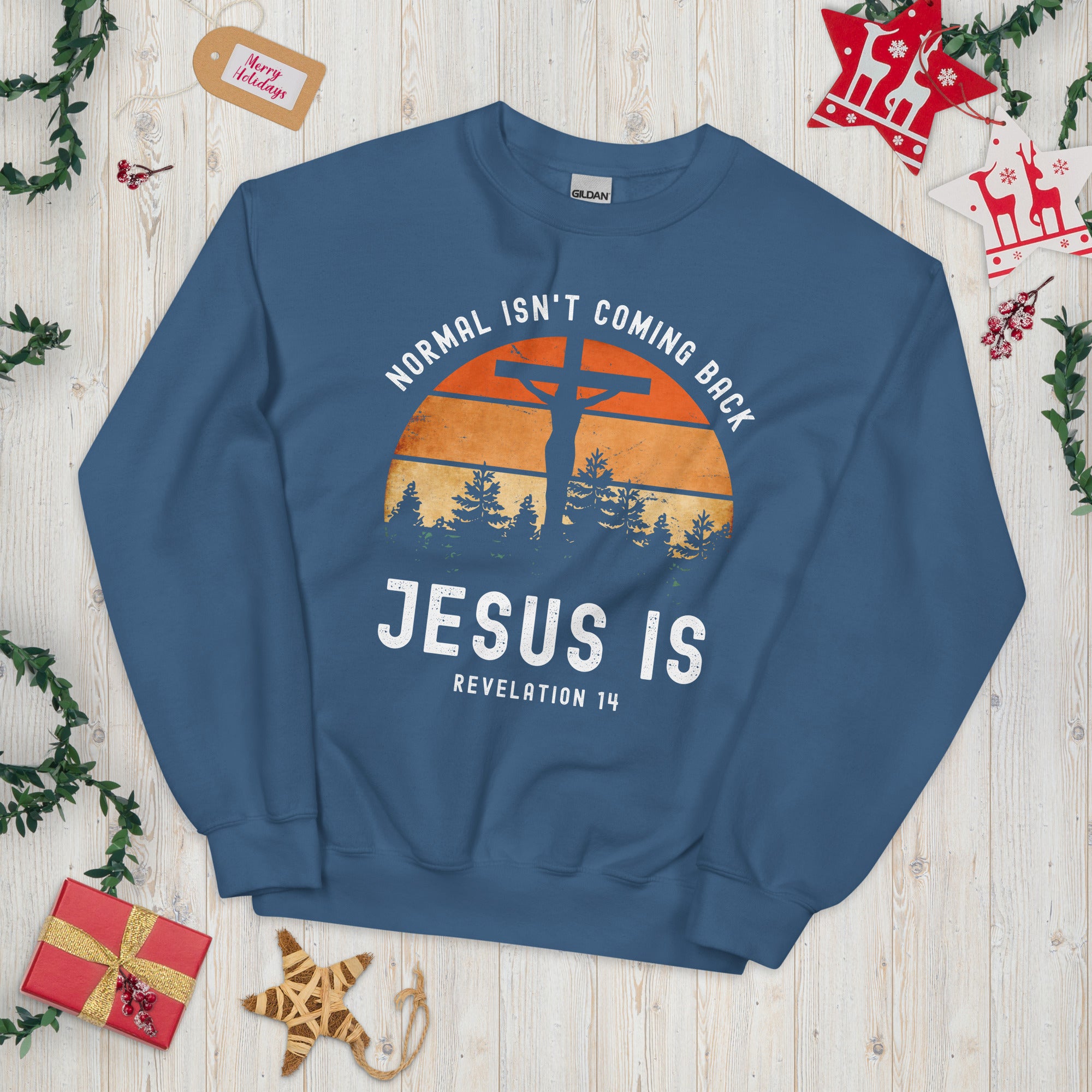 Normal Isn't Coming Back Jesus Is, Offenbarung 14 Sweatshirt, Bibelvers, Jesus Sweatshirt, Glaube Shirt, religiöses Shirt, motivierende Geschenke