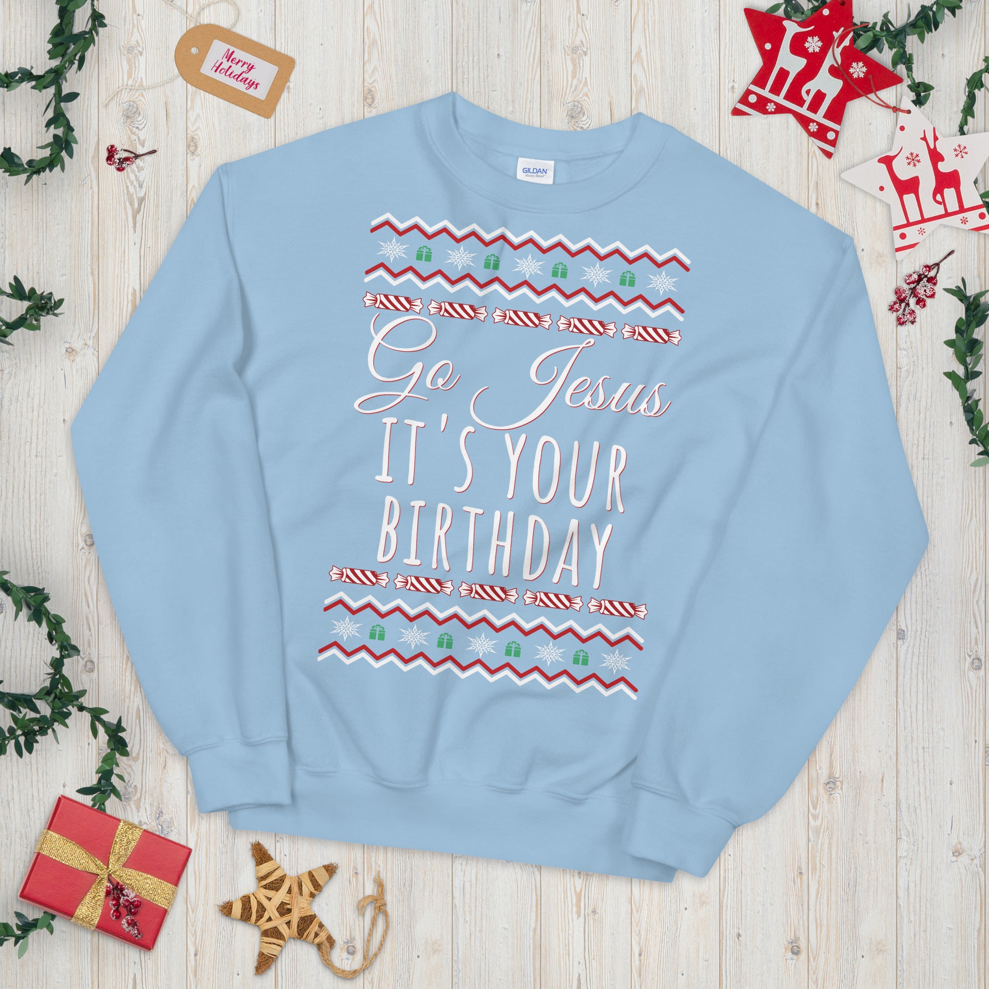 Go Jesus It&#39;s Your Birthday Christmas Sweatshirt, Go Jesus Sweatshirt, Jesus Birthday Sweater, Holiday Sweatshirt, Ugly Christmas Sweater - Madeinsea©