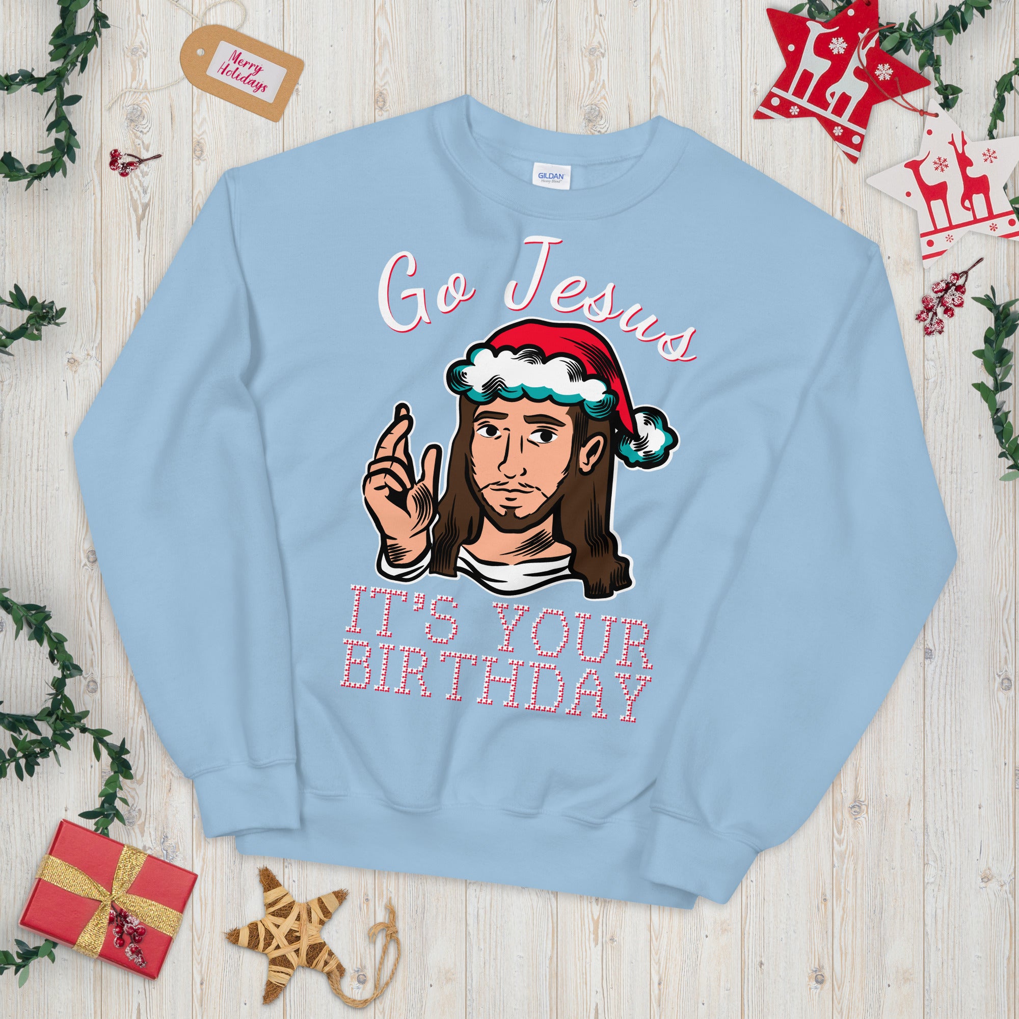 Go Jesus It&#39;s Your Birthday Christmas Sweatshirt, Go Jesus Sweatshirt, Jesus Birthday Sweater, Holiday Sweatshirt, Ugly Christmas Sweater