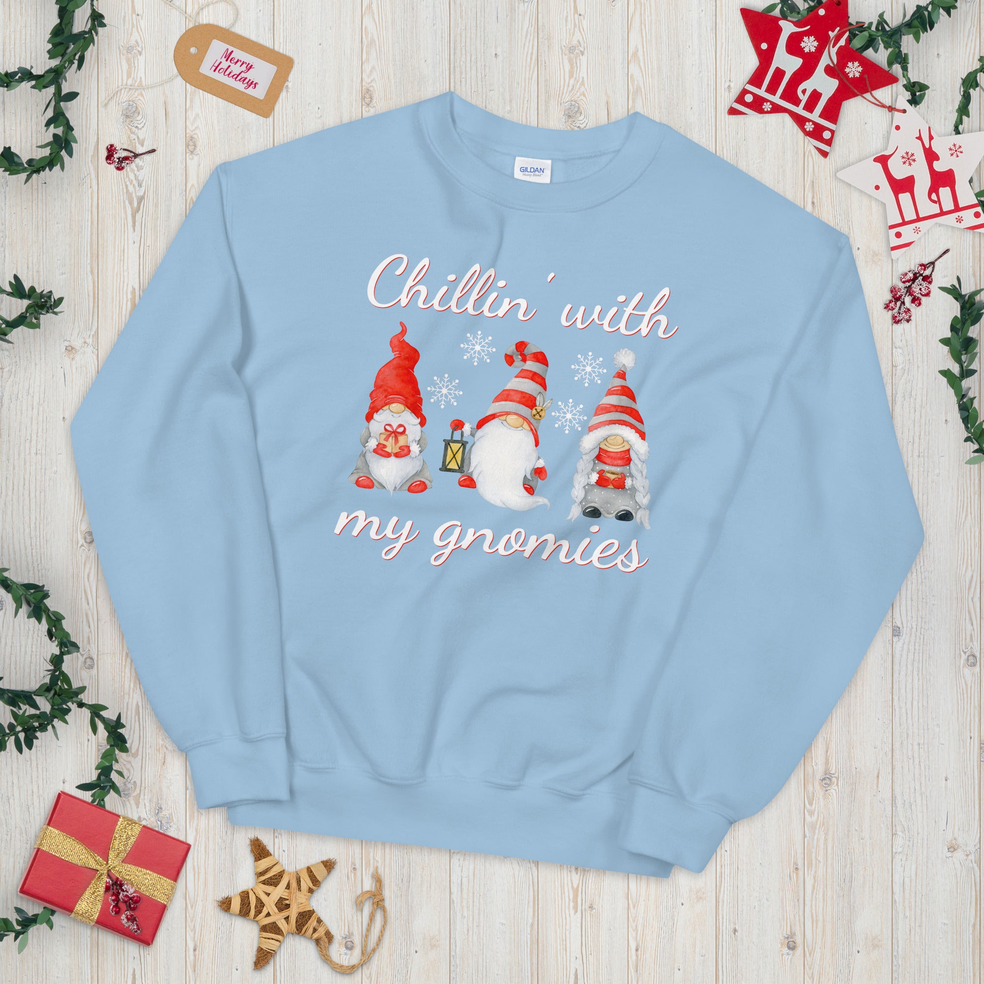 Chillin With My Gnomies Sweatshirt, Funny Chilling Gnomes Sweatshirt, Gnomes Christmas Sweater, Gnome Shirt, Cute Gnome Sweater, Cute Gnomes