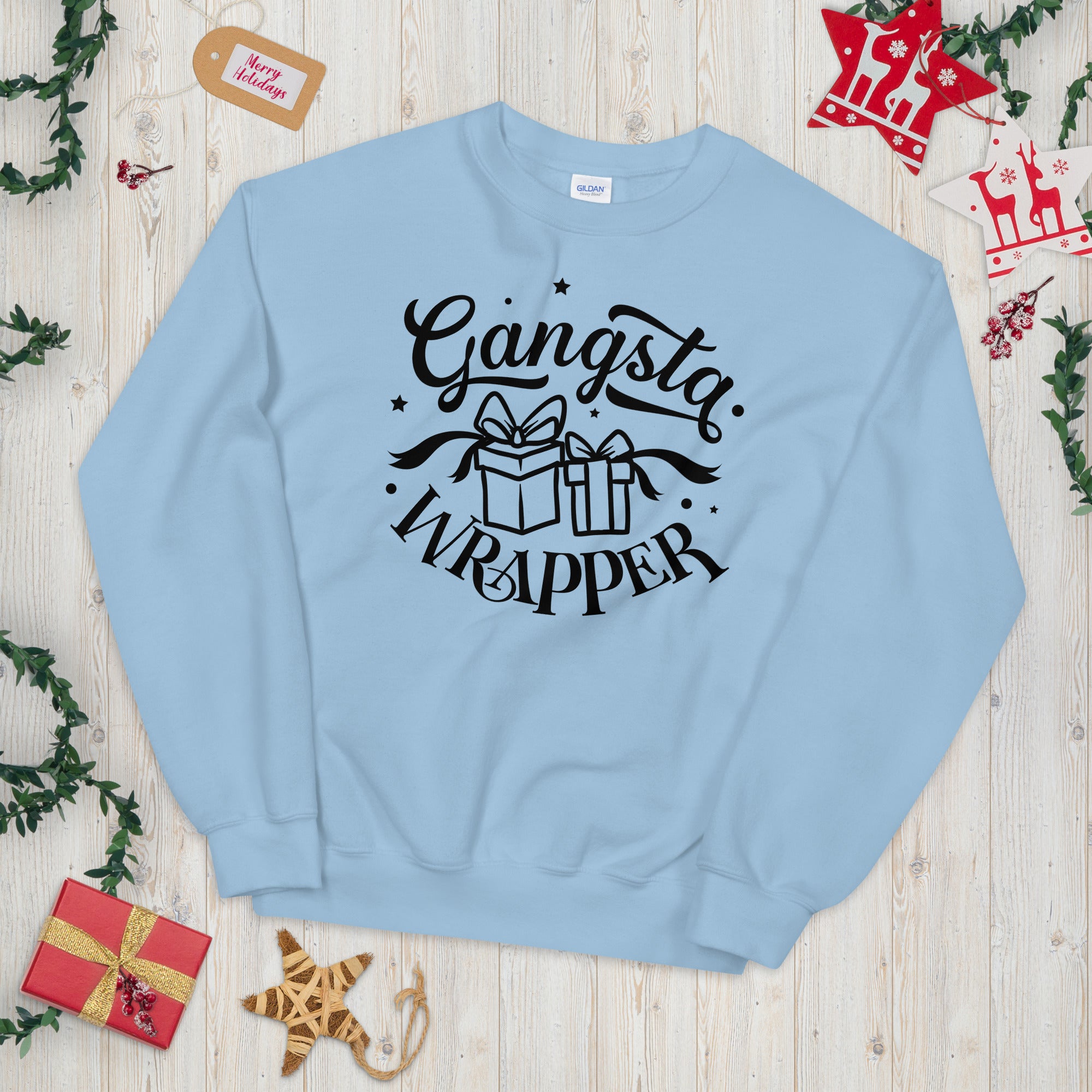 Gangsta Wrapper Sweatshirt, Christmas Gift, Cute Christmas Sweater, Christmas Ugly Sweater, Christmas Mom Sweater, Gangsta Wrapper Shirt - Madeinsea©