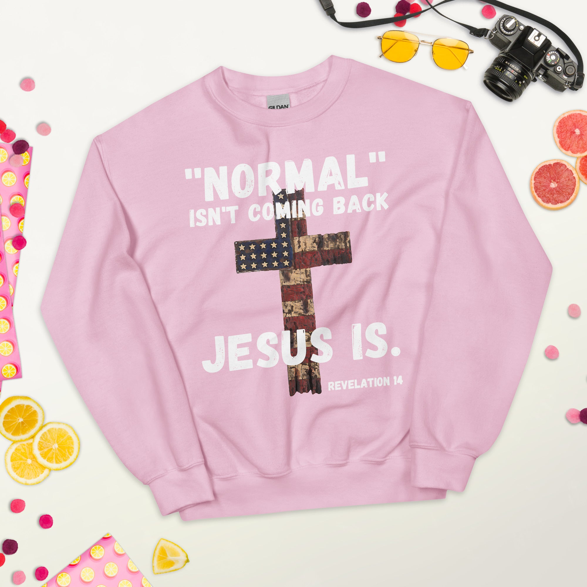 Normal Isnt Coming Back Jesus Is Sweatshirt, Bibelvers Offenbarung 14 Sweatshirt, christliches Shirt, religiöse Geschenke, christlicher Jesus Sweatshirt