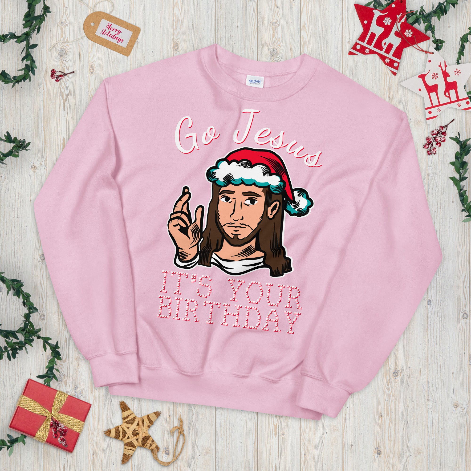 Go Jesus It es Your Birthday Weihnachtspullover, Go Jesus Sweatshirt, Jesus Geburtstagspullover, Urlaubspullover, Hässlicher Weihnachtspullover