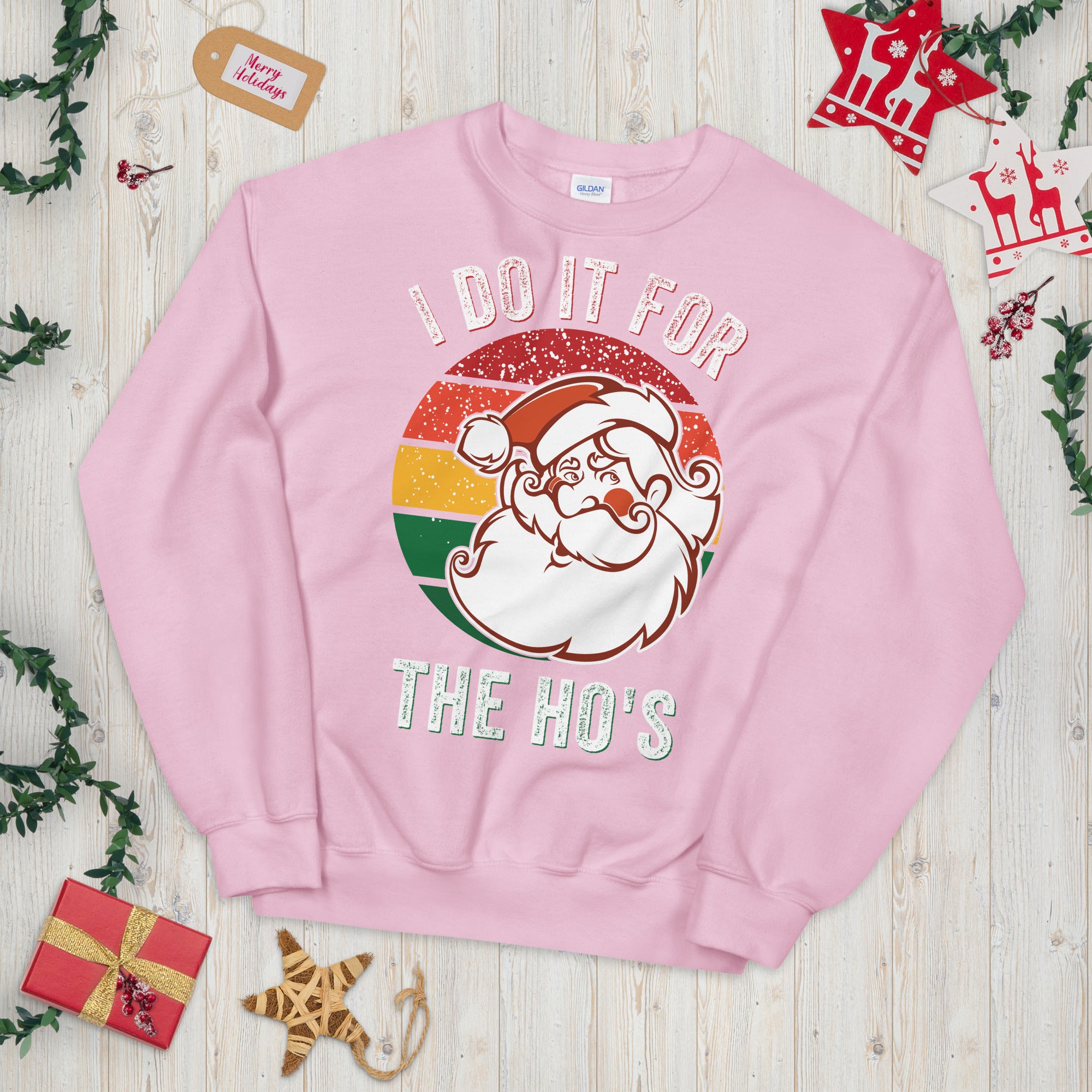 I Do It For The Hos Sweatshirt, Rude Christmas Sweater, Santa Face Shirt, Santa Face Sweatshirt, Rude Xmas Sweatshirt, Offensive Xmas Gifts - Madeinsea©