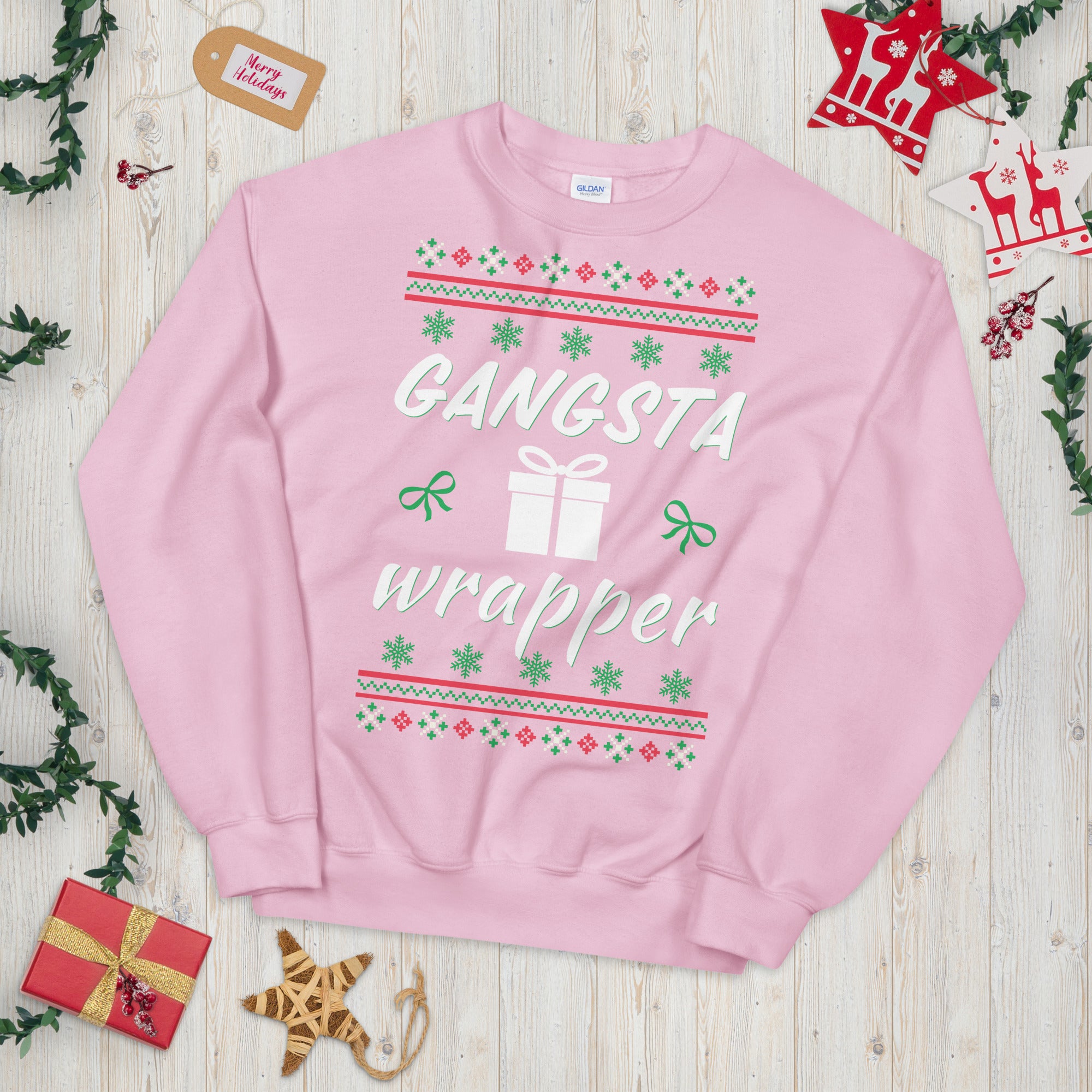 Gangsta Wrapper Sweatshirt, Christmas Gift, Cute Christmas Sweater, Christmas Ugly Sweater, Couple Christmas Sweaters, Funny Christmas Gifts - Madeinsea©