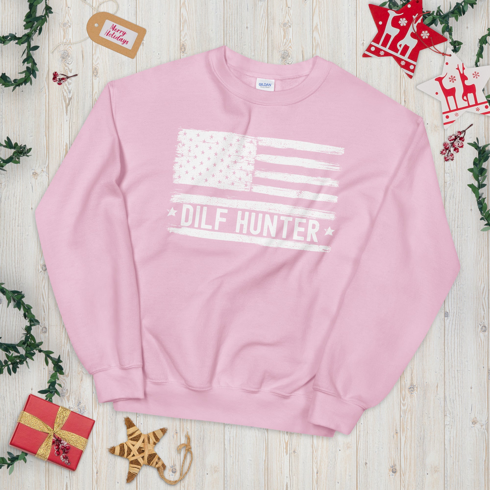 DILF Sweatshirt, DILF Hunter, USA American Flag, Patriotic Dilf Shirt, American Dad Shirt, Funny Dad Gifts, Dilf Sweater, I Love Hot Dads - Madeinsea©