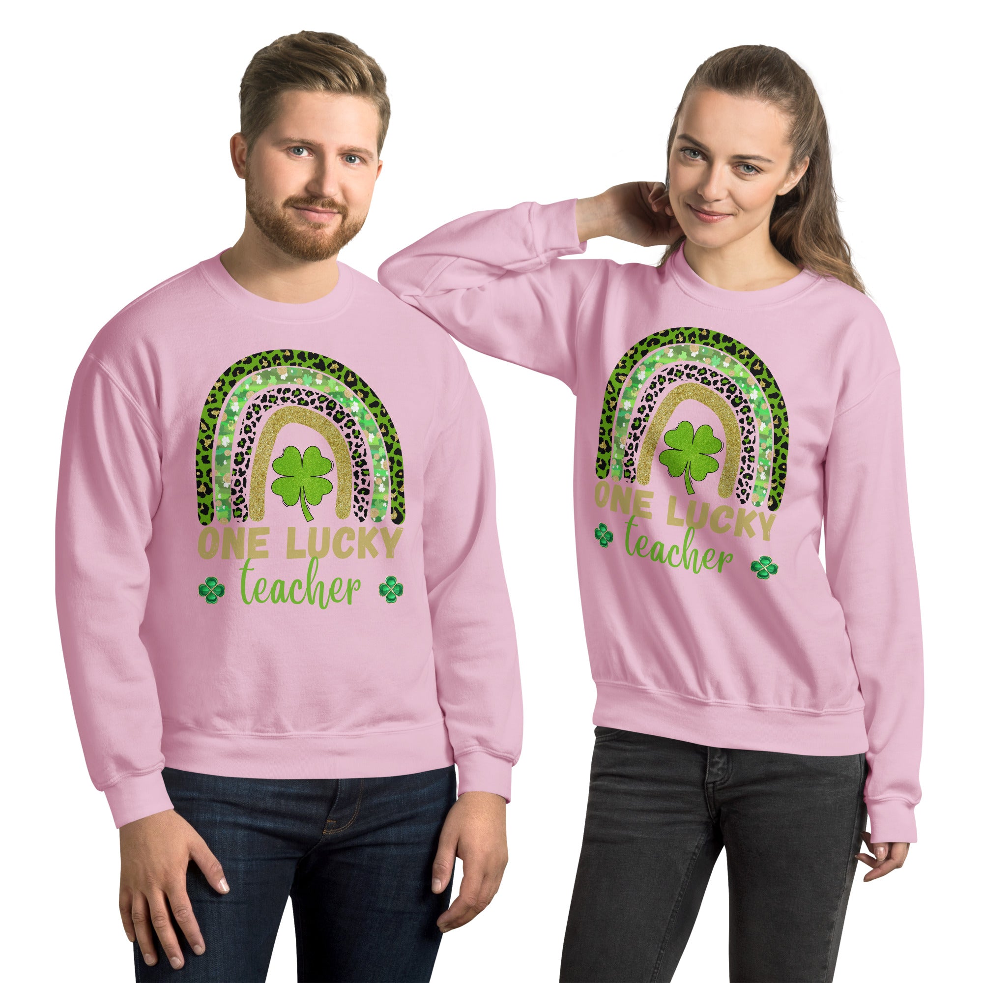 One Lucky Teacher Rainbow Sweatshirt, St Patricks Day Teacher shirt, Irish Teacher shirt, Green Shamrock Teacher Shirt, St Pattys Gifts - Madeinsea©