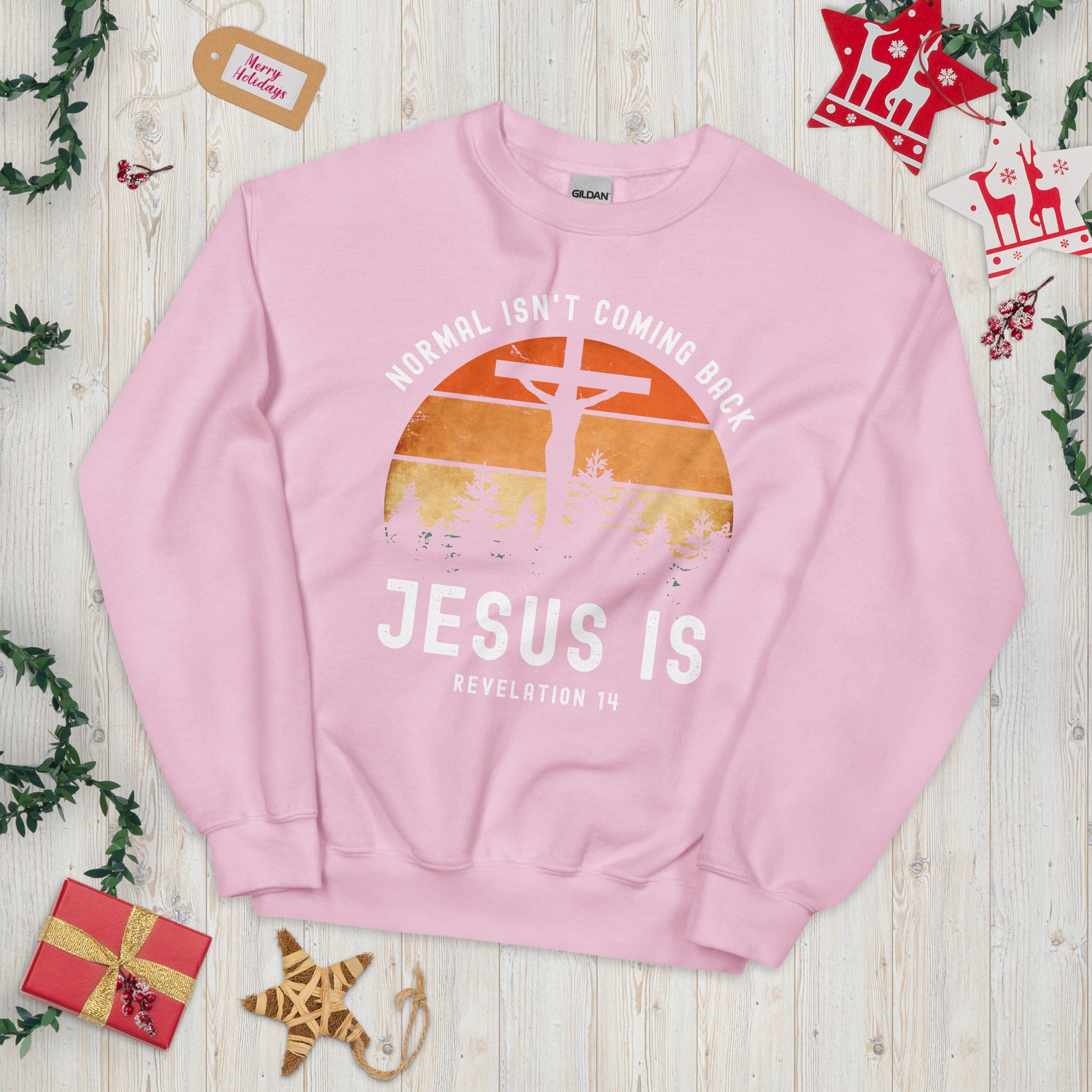 Normal Isn't Coming Back Jesus Is, Offenbarung 14 Sweatshirt, Bibelvers, Jesus Sweatshirt, Glaube Shirt, religiöses Shirt, motivierende Geschenke