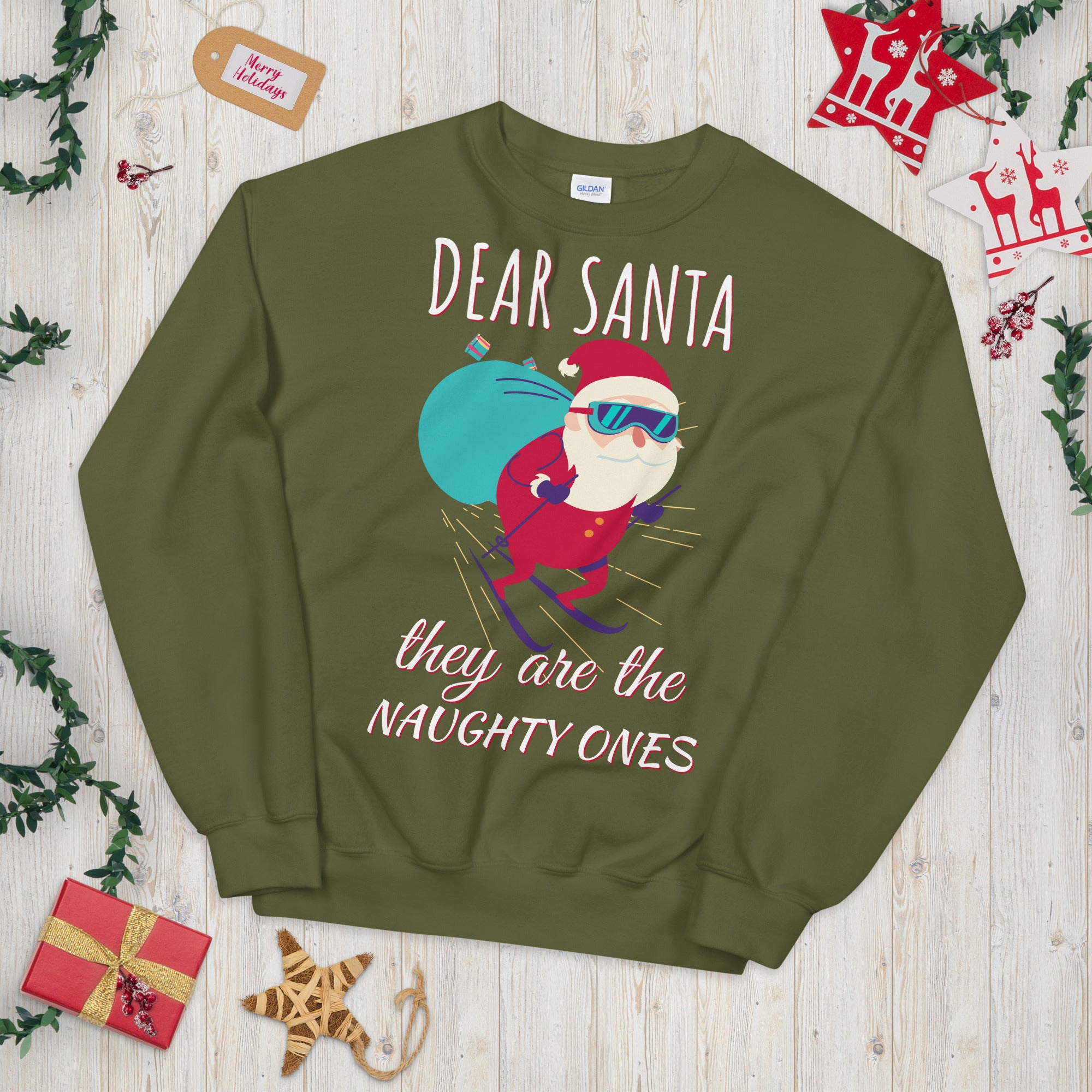 Dear Santa They&#39;re The Naughty Ones Sweatshirt, Funny Christmas Sweater, Funny Santa Sweater, Naughty Christmas, Christmas Family Outfits
