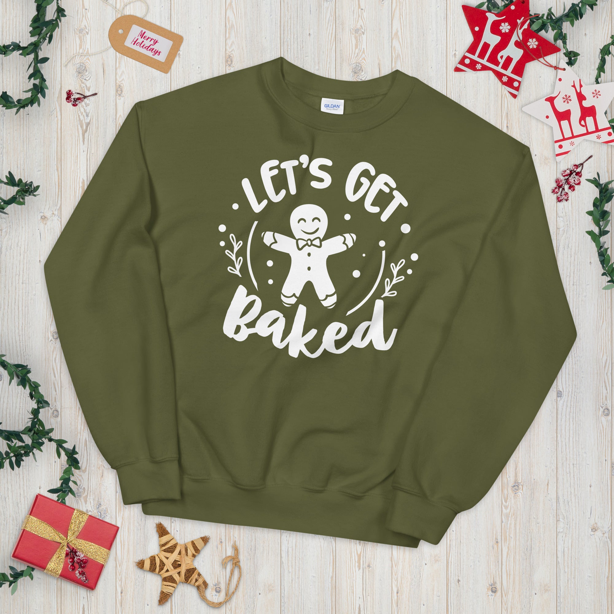 Let&#39;s Get Baked Sweatshirt, Christmas Sweater, Funny Christmas Sweater, Xmas Baking Sweater, Gingerbread Sweater, Christmas Baking Gift - Madeinsea©