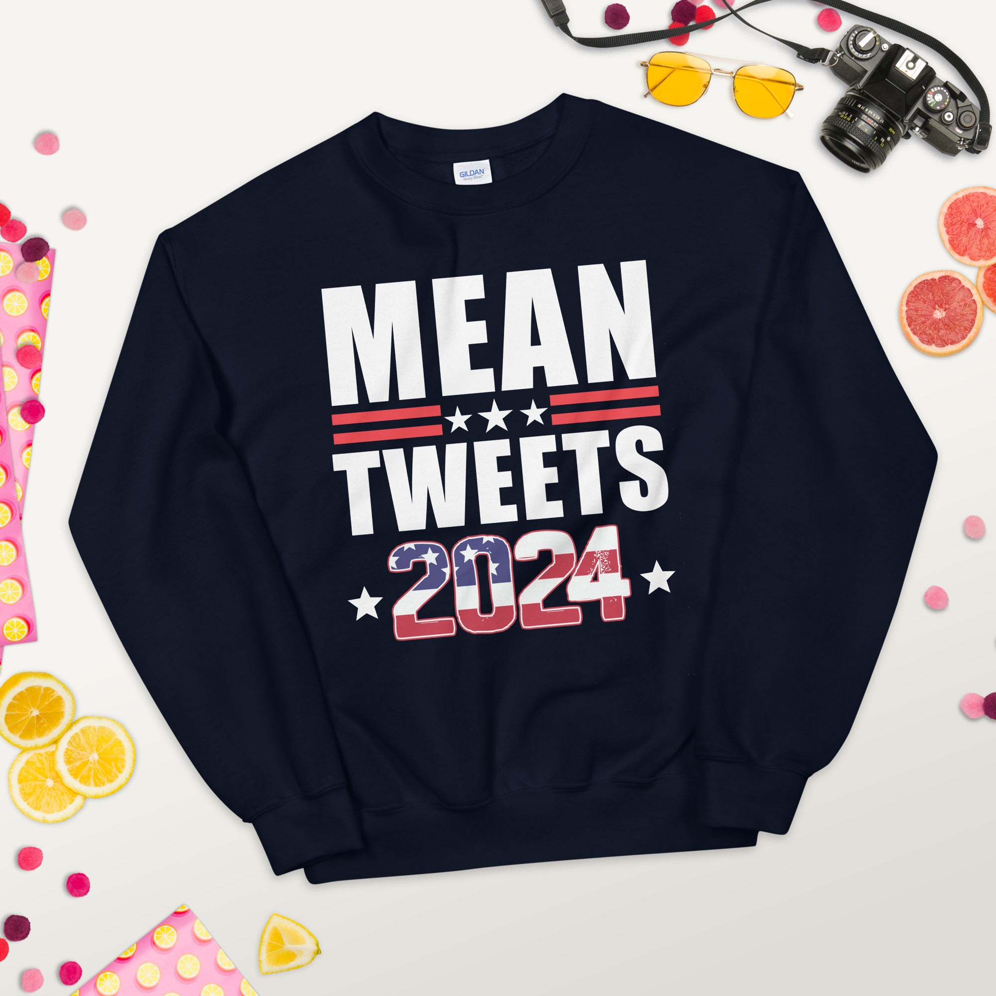 Mean Tweets 2024, Trump Sweater, Republican Sweatshirt, Anti Biden Shirt, Donald Trump 2024, Republican Gifts, Patriotic Sweater, USA Flag - Madeinsea©