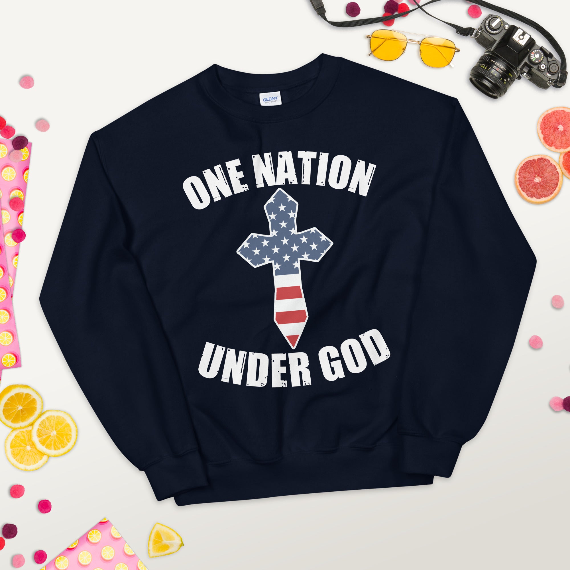 One Nation Under God Sweatshirt, Patriotic Gift, Freedom Sweater, Pledge of Allegiance, USA American Patriot Shirt, US Flag, Proud American - Madeinsea©