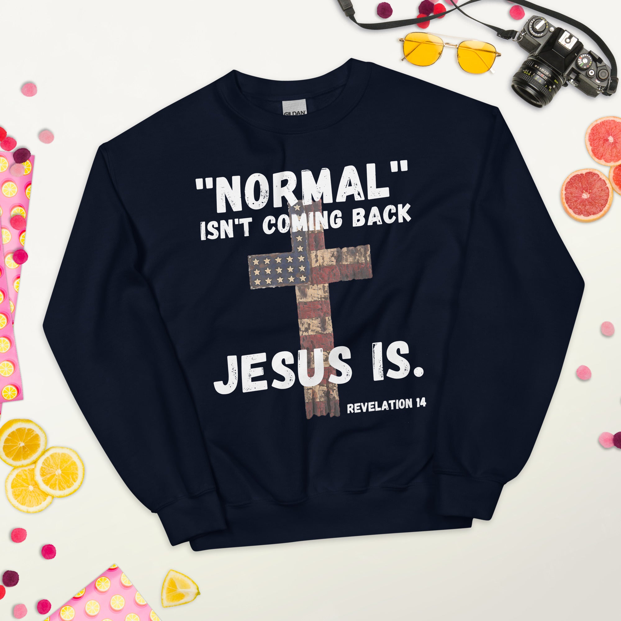 Normal Isnt Coming Back Jesus Is Sweatshirt, Bibelvers Offenbarung 14 Sweatshirt, christliches Shirt, religiöse Geschenke, christlicher Jesus Sweatshirt