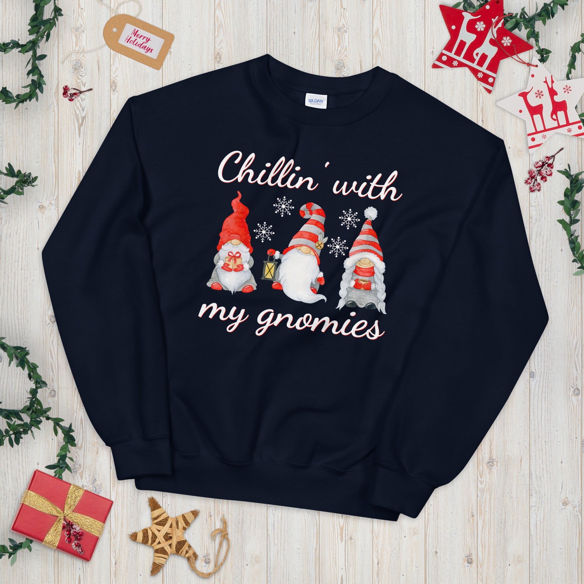 Chillin With My Gnomies Sweatshirt, Funny Chilling Gnomes Sweatshirt, Gnomes Christmas Sweater, Gnome Shirt, Cute Gnome Sweater, Cute Gnomes