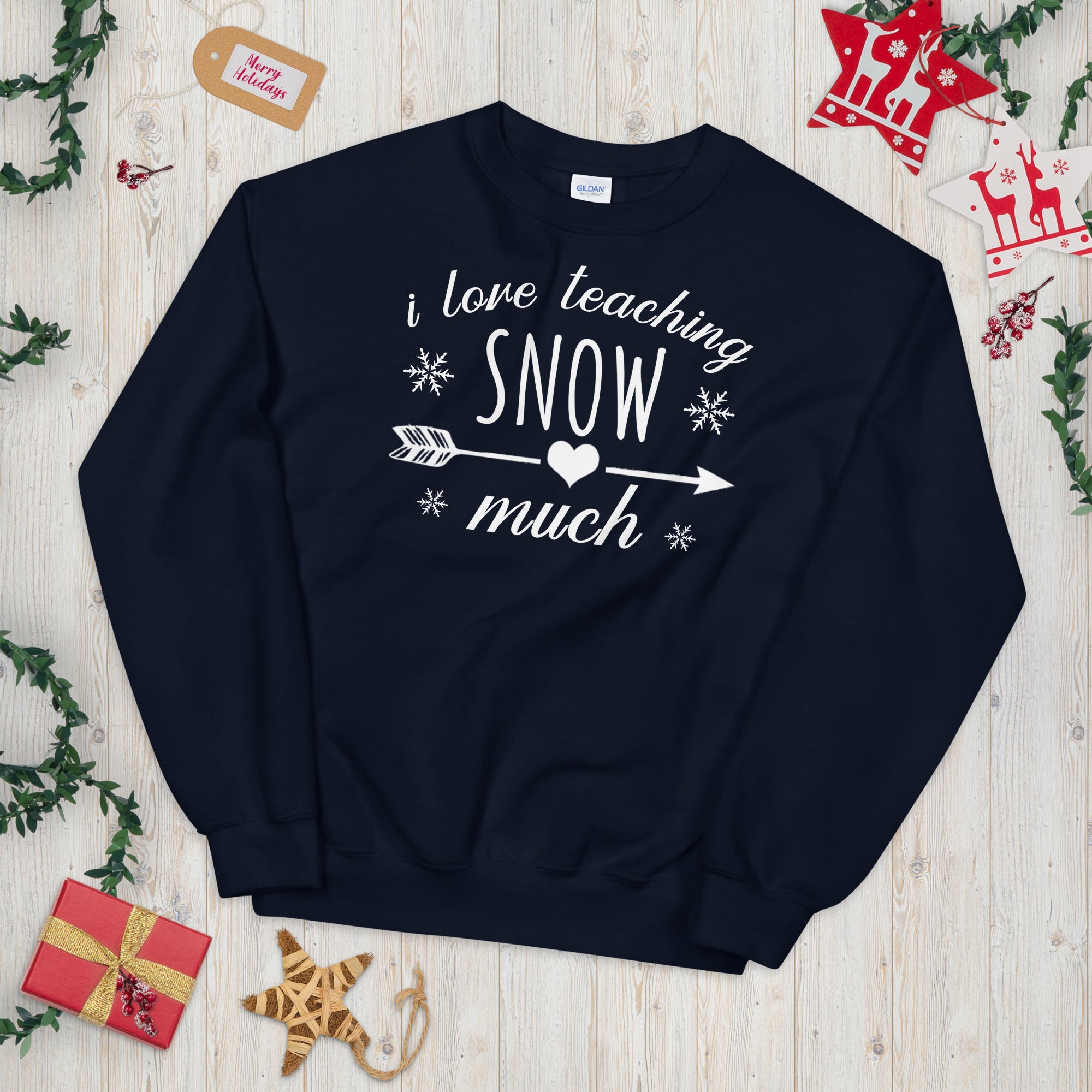 I Love Teaching Snow Much Sweatshirt, Teacher Sweater, Christmas Ugly Sweater, Funny Winter Gift for Teachers, Elementary Teacher Gifts - Madeinsea©