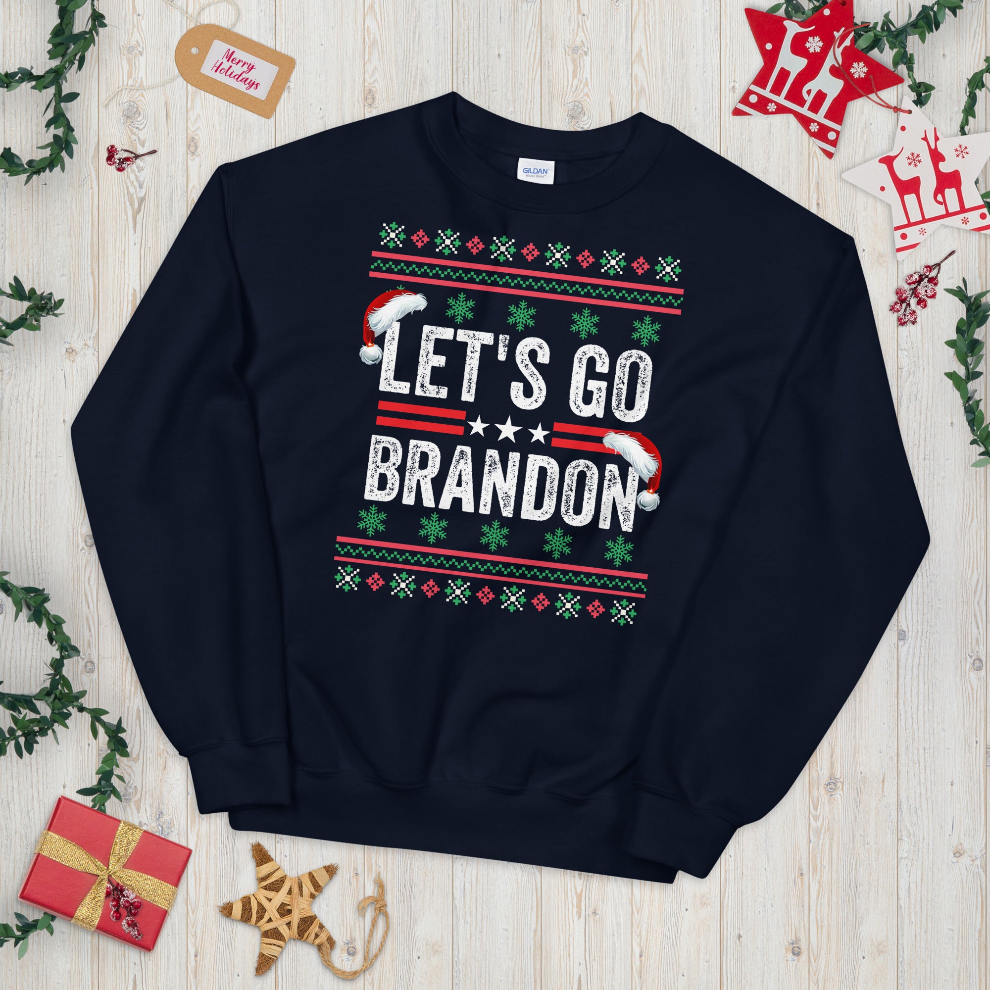 Lets Go Brandon Christmas Sweatshirt, Let&#39;s Go Brandon Sweater, Lets go brandon Xmas, FJB Shirt, Joe Biden Chant, Funny Biden Meme Sweater - Madeinsea©