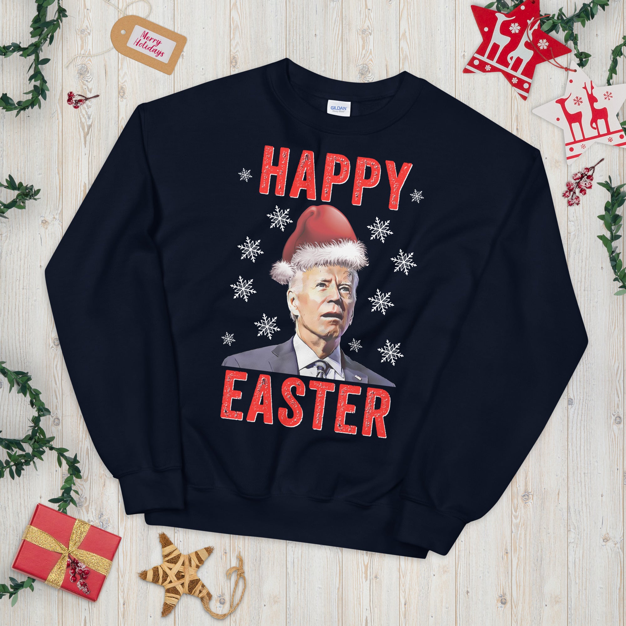 Suéter de Navidad feo, sudadera de Navidad, suéter de Navidad de Biden, suéter FJB, suéter de Navidad de Pascua feliz confuso, regalo de Navidad republicano