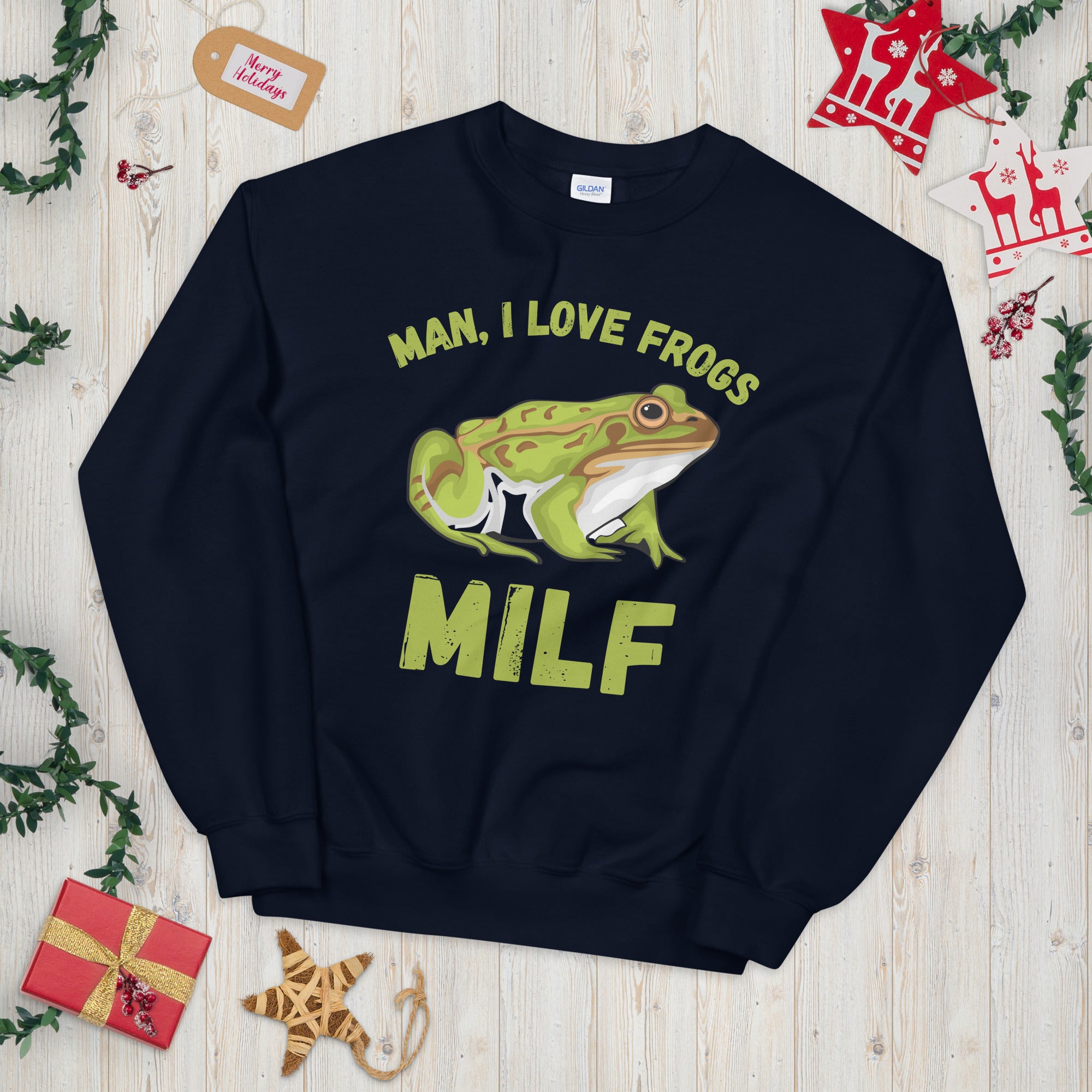 Funny MILF Man I Love Frogs Sweatshirt, MILF Frogs Shirt, MILF Meme Sweater, Frog Meme Shirt, Frog Lovers Gifts, Humor Frogs Sweatshirt - Madeinsea©