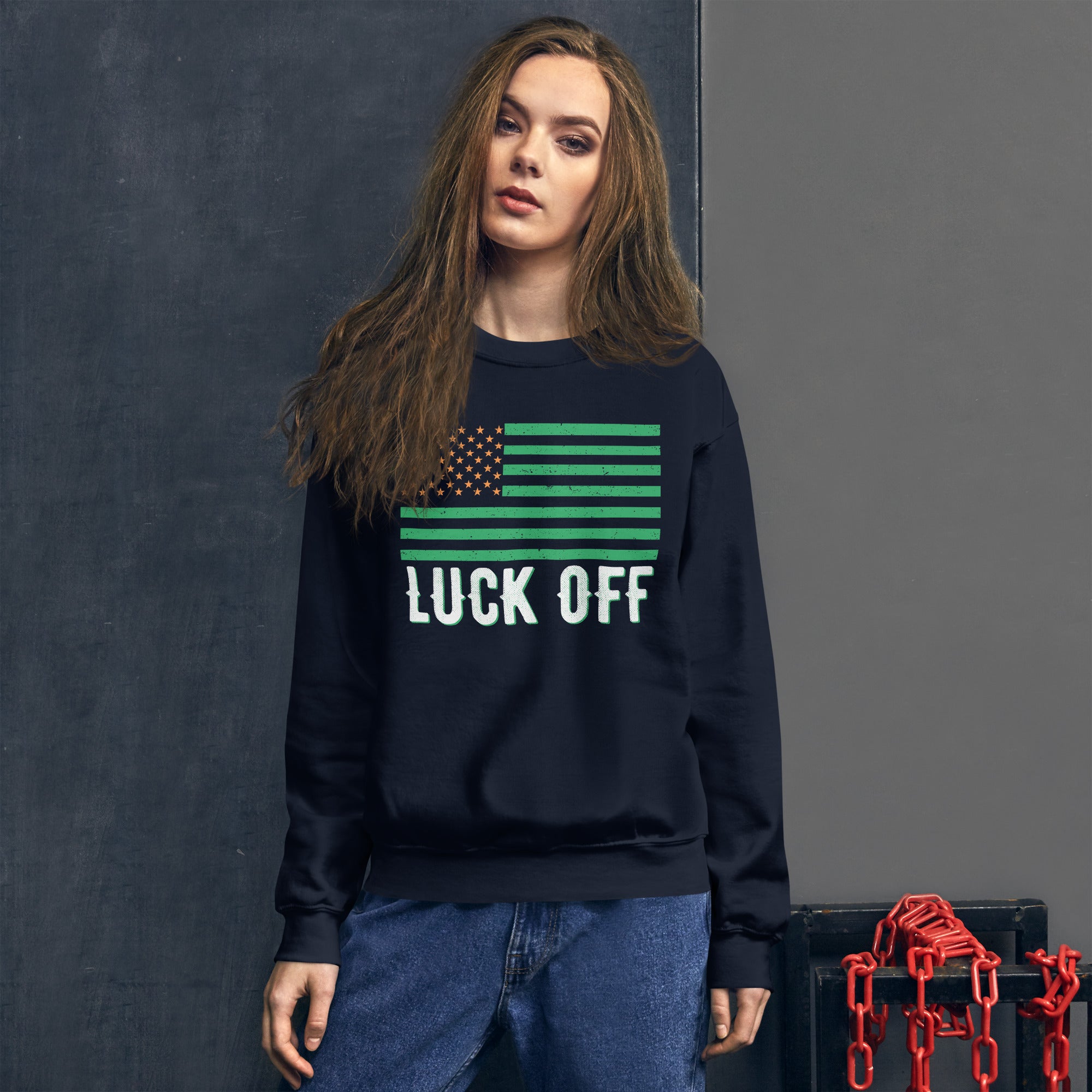 Luck Off Sweatshirt, St. Patrick&#39;s Day Sweater, Shamrock Shirt, St. Patty&#39;s Sweatshirt, Lucky Irish Shirt, Saint Patricks Day Funny Gifts - Madeinsea©