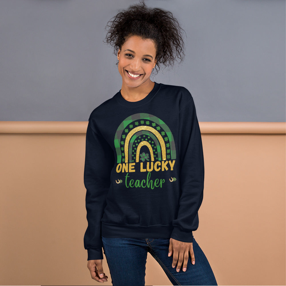 One Lucky Teacher Sweatshirt, St Patricks Day Teacher Shirt,Lucky Shirt, St Patrick&#39;s Sweater, Shamrock Shirt, St Patty&#39;s Shirt,Teacher gift - Madeinsea©