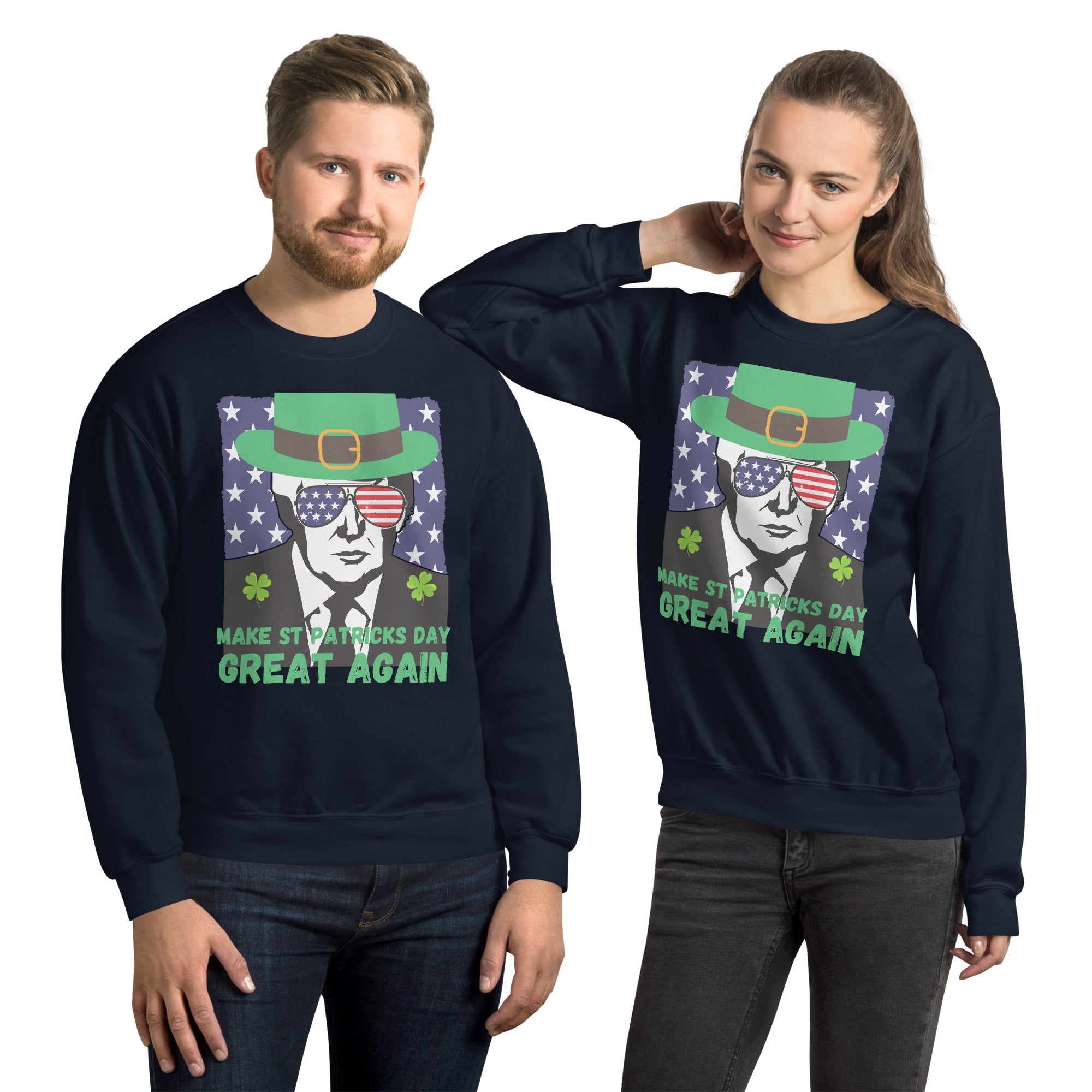 Make St Patricks Day Great Again, Funny Trump Sweatshirt, Funny St Patricks Sweater, Republican gift for St Patricks Day, Lucky Irish Shirt - Madeinsea©