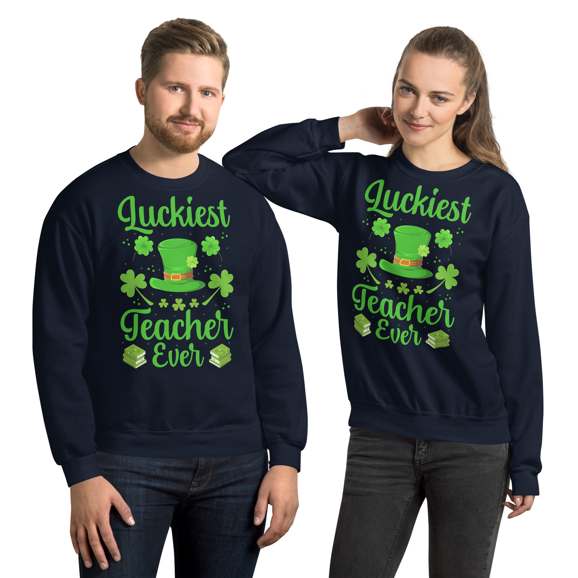 Luckiest Teacher Ever Sweatshirt, St Patricks Day Teacher Shirt, Irish Teacher Sweater, Lucky Teacher Sweatshirt, Shamrock Teacher Shirt - Madeinsea©