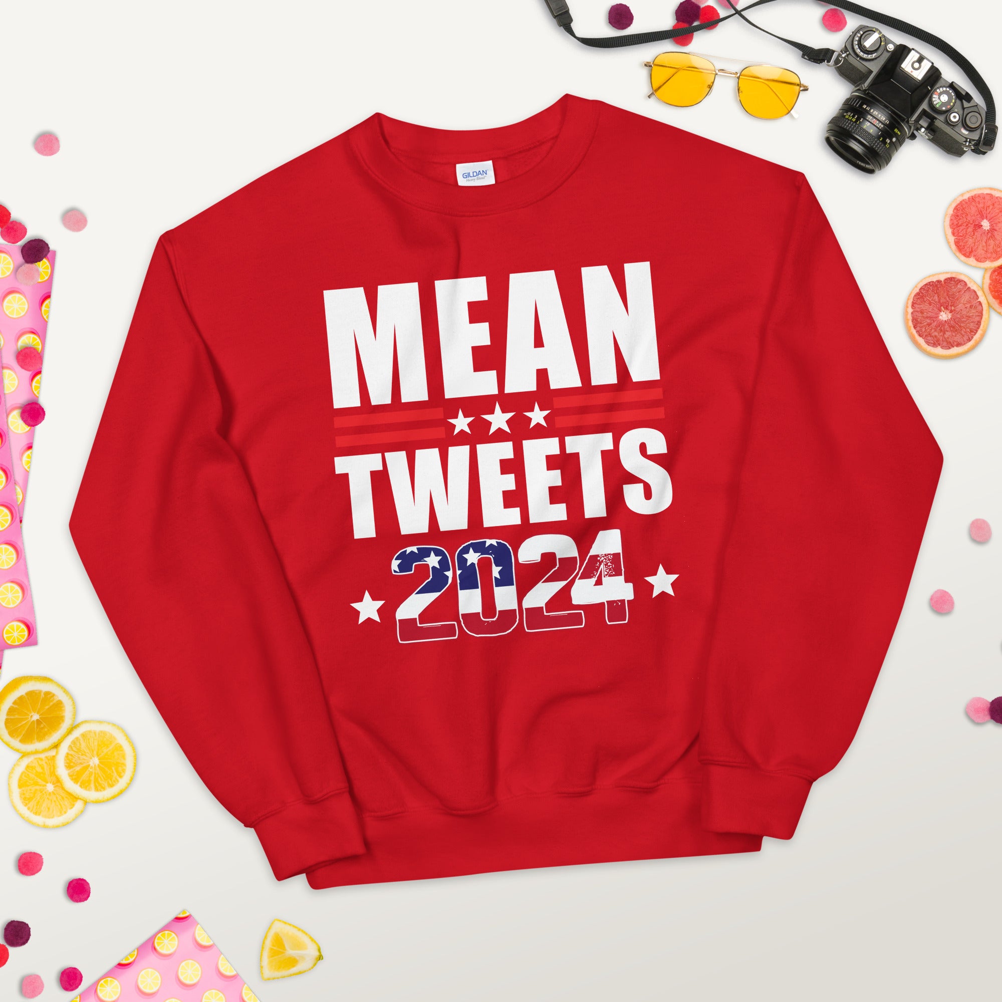 Mean Tweets 2024, Trump Sweater, Republican Sweatshirt, Anti Biden Shirt, Donald Trump 2024, Republican Gifts, Patriotic Sweater, USA Flag - Madeinsea©