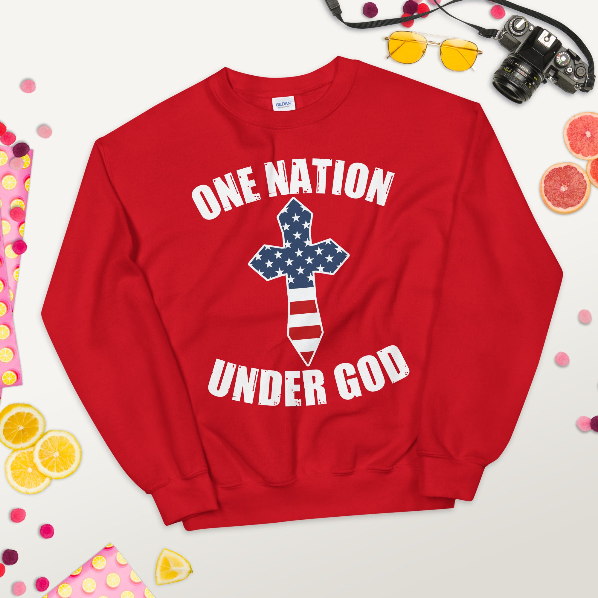 One Nation Under God Sweatshirt, Patriotic Gift, Freedom Sweater, Pledge of Allegiance, USA American Patriot Shirt, US Flag, Proud American - Madeinsea©