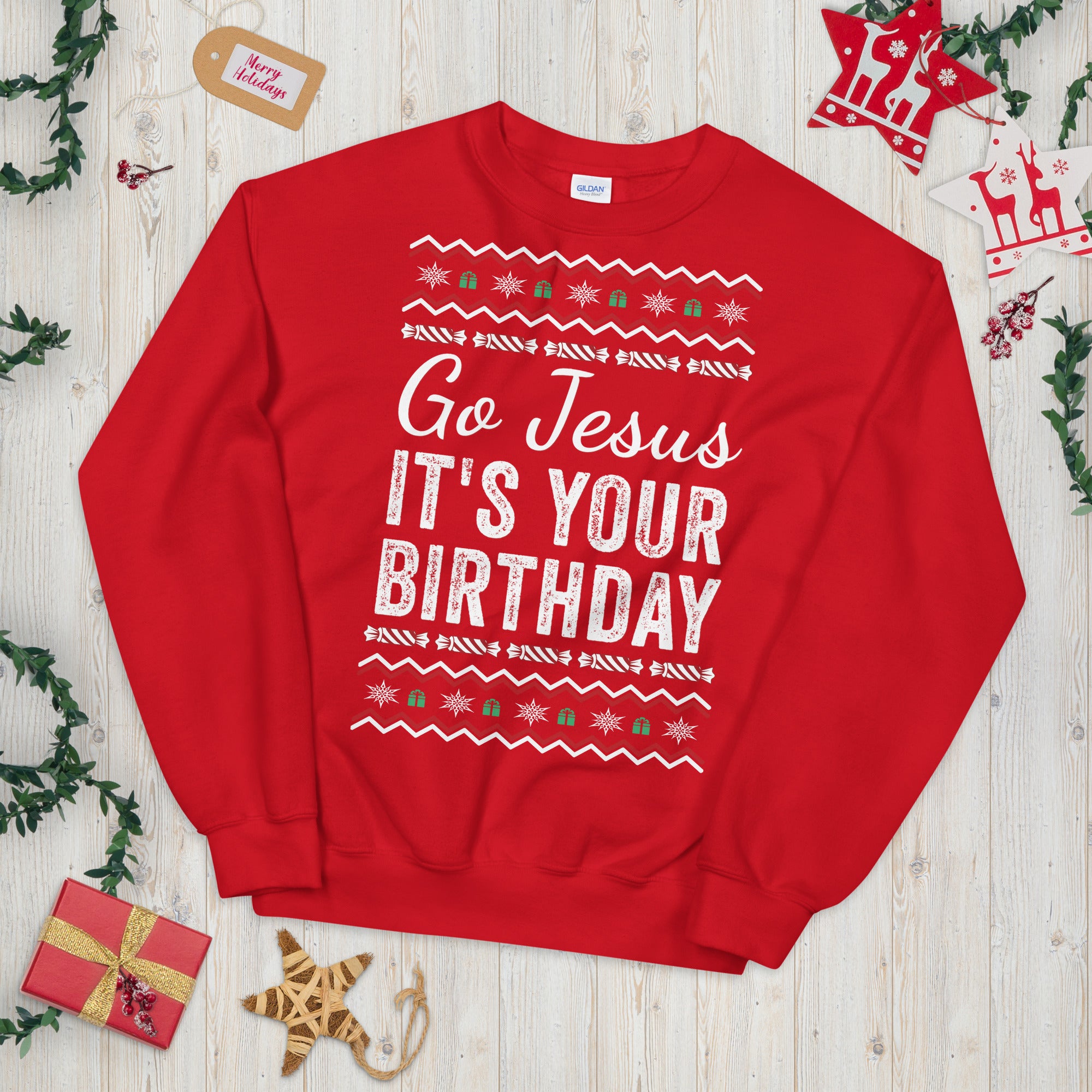 Go Jesus It&#39;s Your Birthday Christmas Sweatshirt, Go Jesus Sweatshirt, Jesus Birthday Sweater, Holiday Sweatshirt, Ugly Christmas Sweater