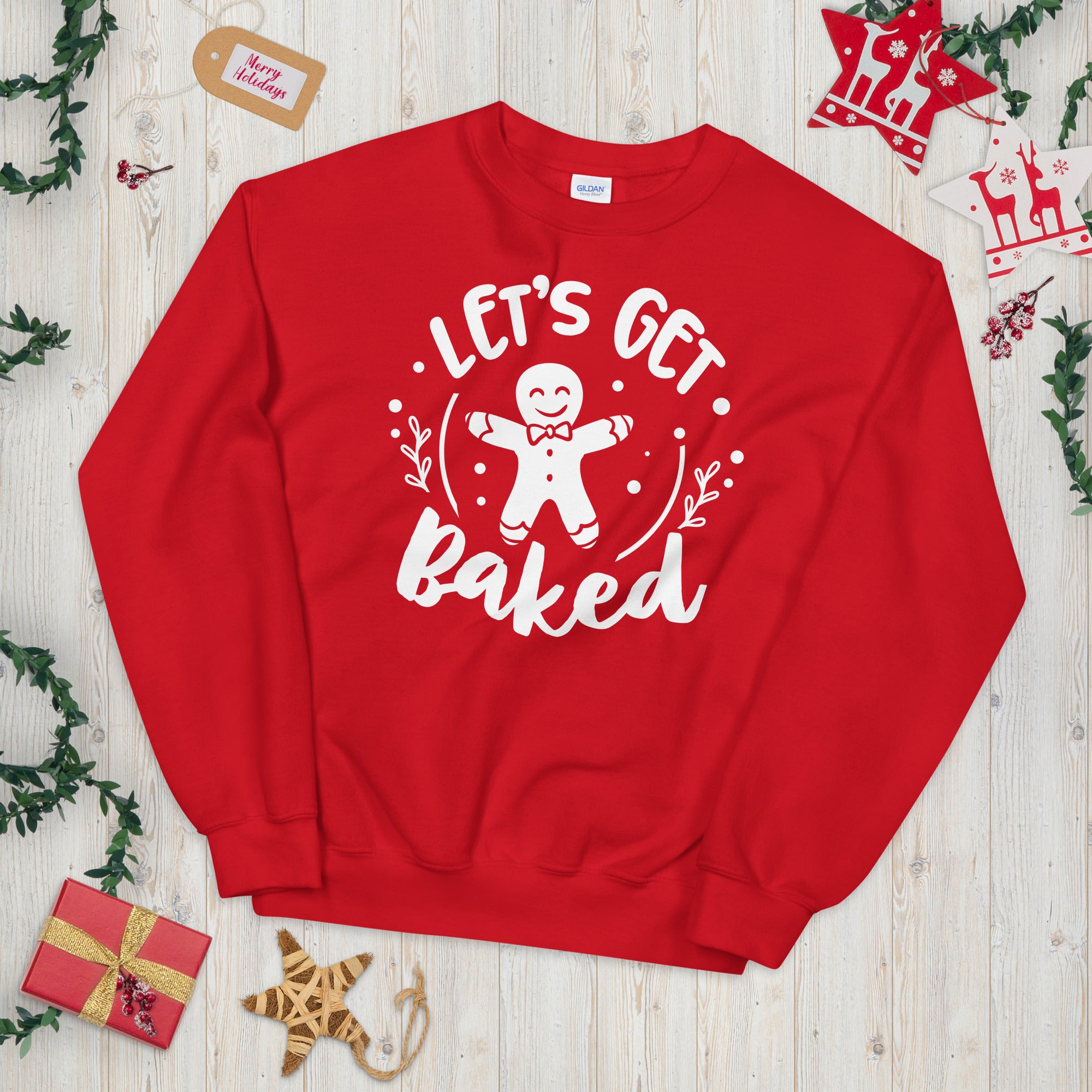 Let&#39;s Get Baked Sweatshirt, Christmas Sweater, Funny Christmas Sweater, Xmas Baking Sweater, Gingerbread Sweater, Christmas Baking Gift - Madeinsea©