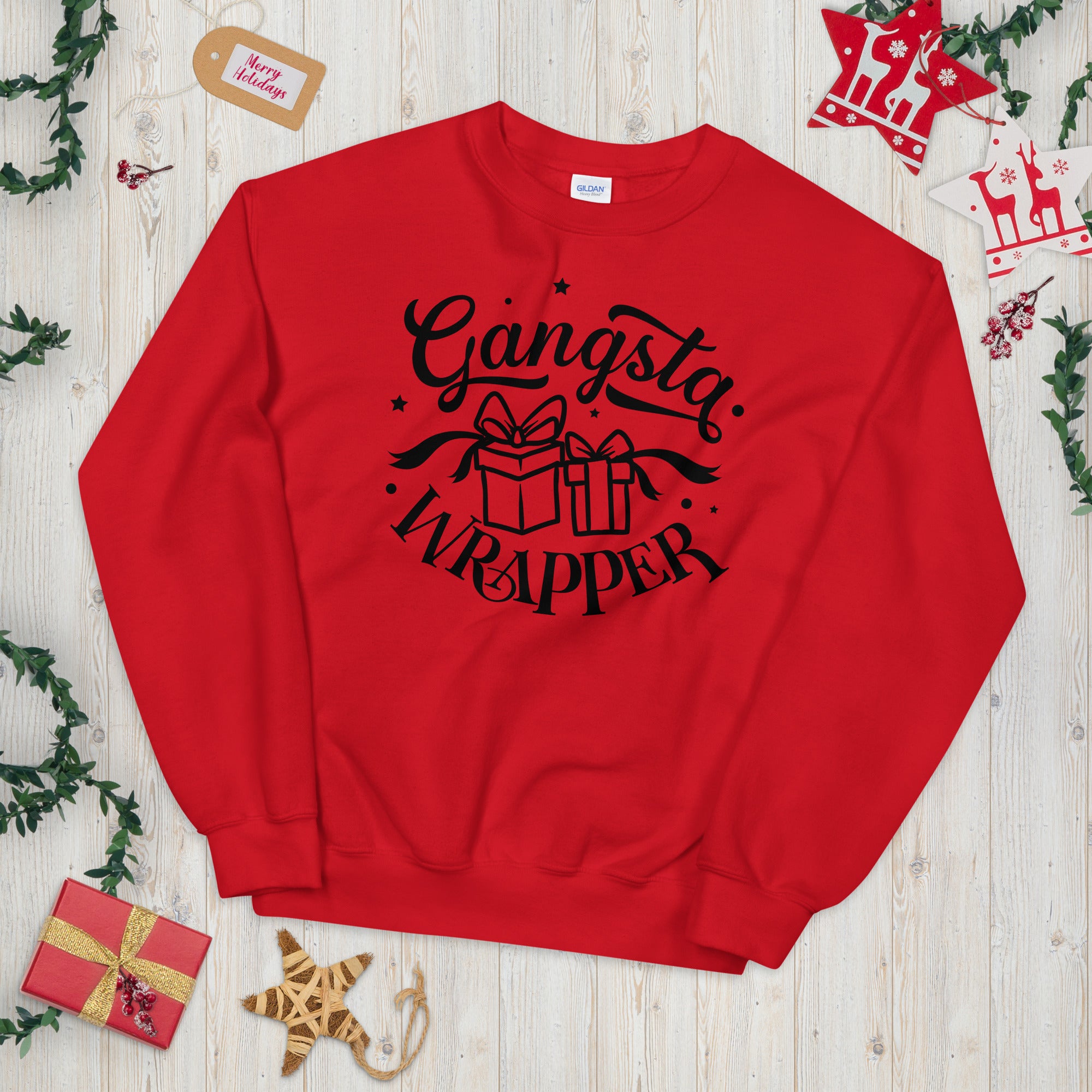 Gangsta Wrapper Sweatshirt, Christmas Gift, Cute Christmas Sweater, Christmas Ugly Sweater, Christmas Mom Sweater, Gangsta Wrapper Shirt - Madeinsea©