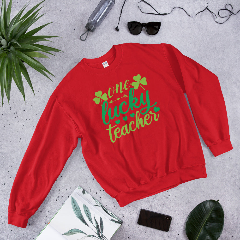 One Lucky Teacher Shirt, St Patricks Day Teacher Sweater,Lucky Sweatshirt, St Patricks Shirt, Shamrock Shirt, St. Pattys Shirt,Teacher Gifts - Madeinsea©