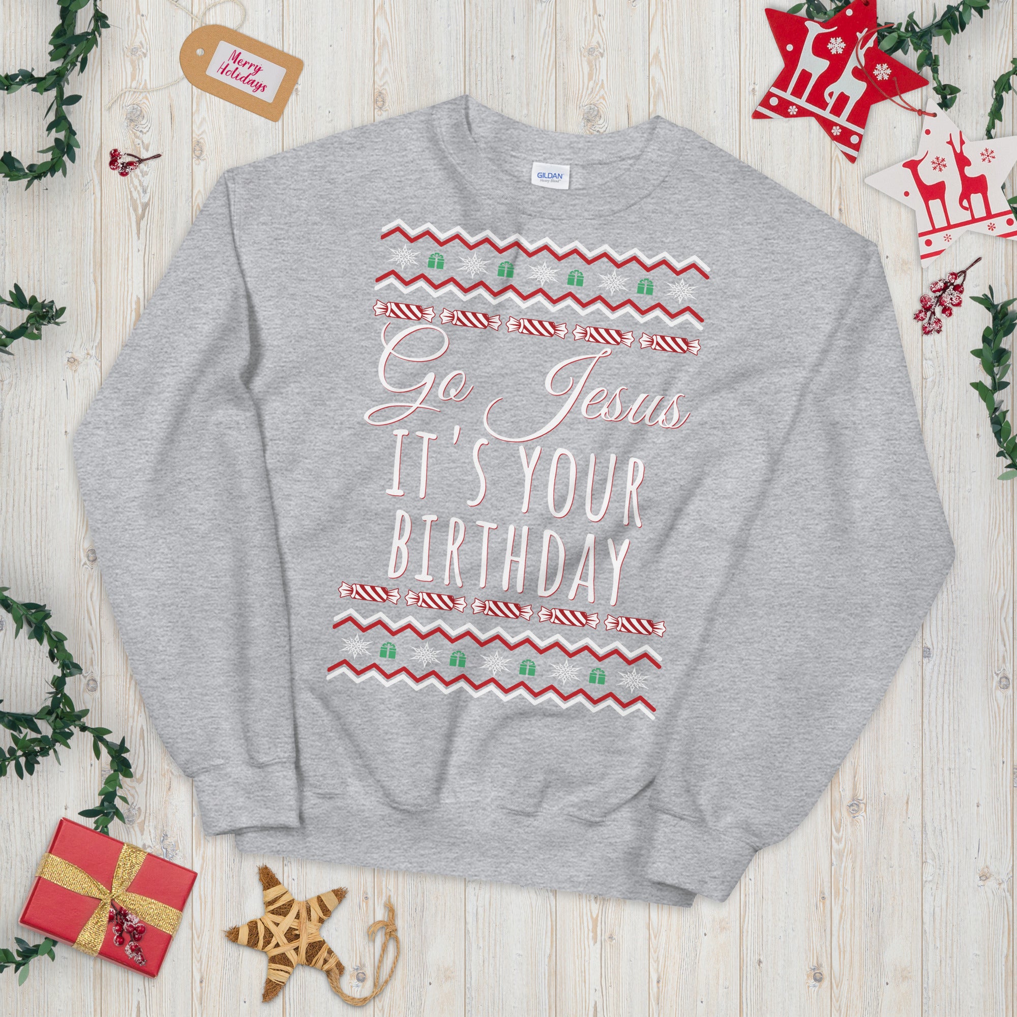 Go Jesus It&#39;s Your Birthday Christmas Sweatshirt, Go Jesus Sweatshirt, Jesus Birthday Sweater, Holiday Sweatshirt, Ugly Christmas Sweater