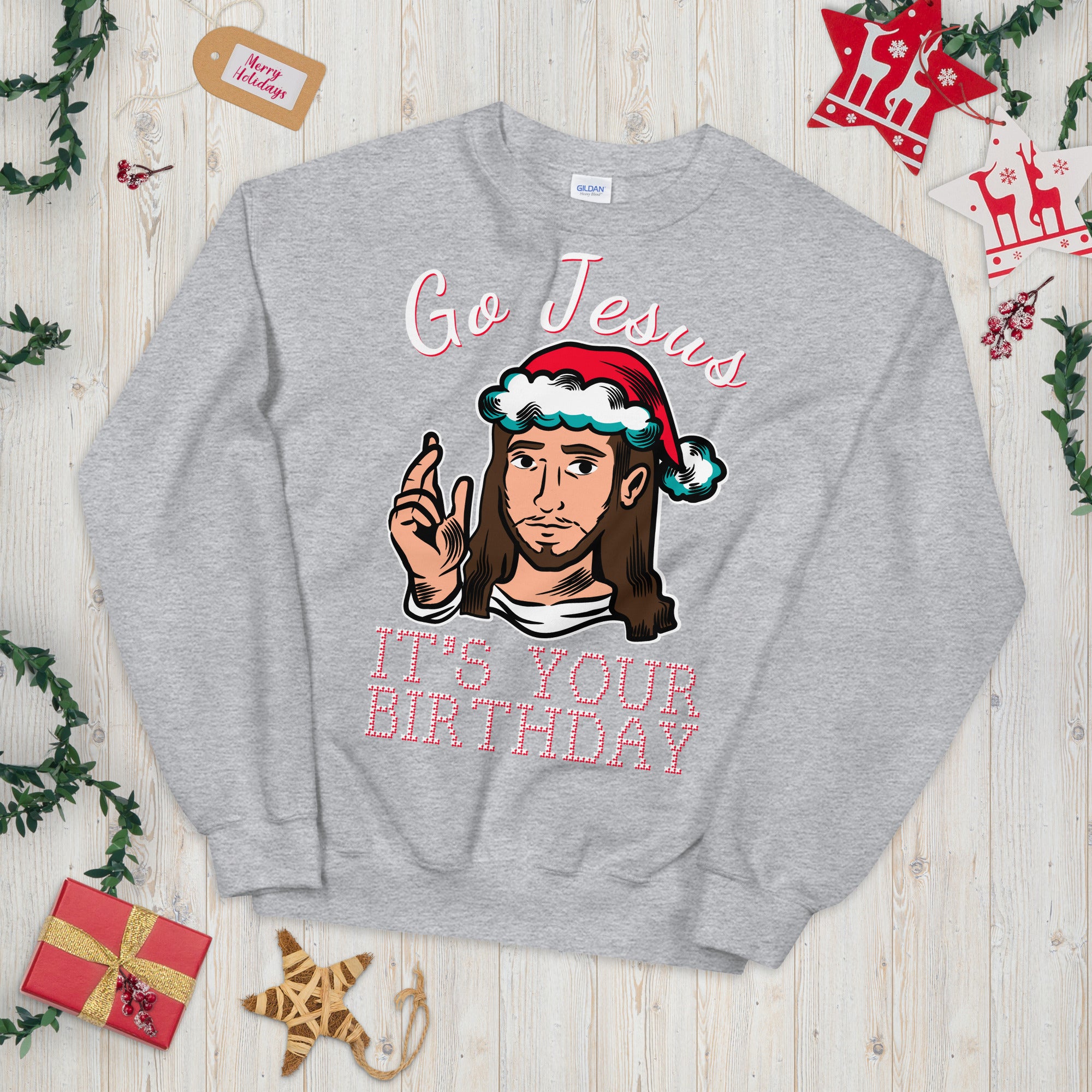 Go Jesus It es Your Birthday Weihnachtspullover, Go Jesus Sweatshirt, Jesus Geburtstagspullover, Urlaubspullover, Hässlicher Weihnachtspullover