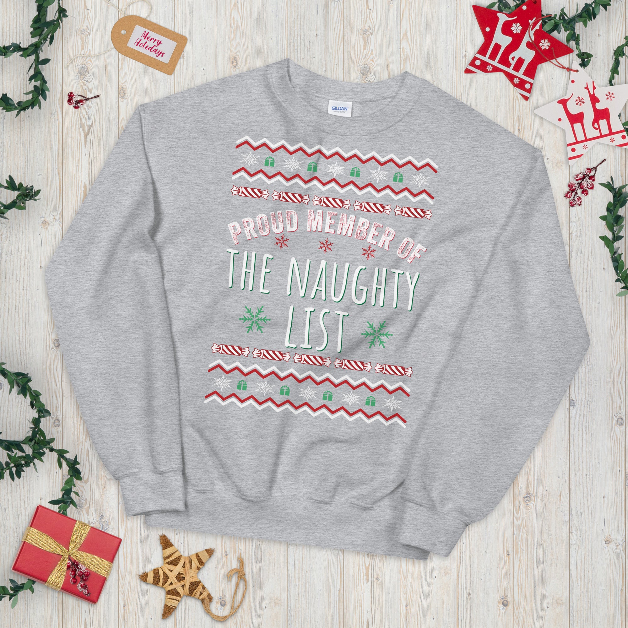 Proud Member of The Naughty List Sweatshirt, Funny Ugly Christmas Sweater, Proud Member Sweatshirt, Nice List Shirt, Naughty Christmas - Madeinsea©