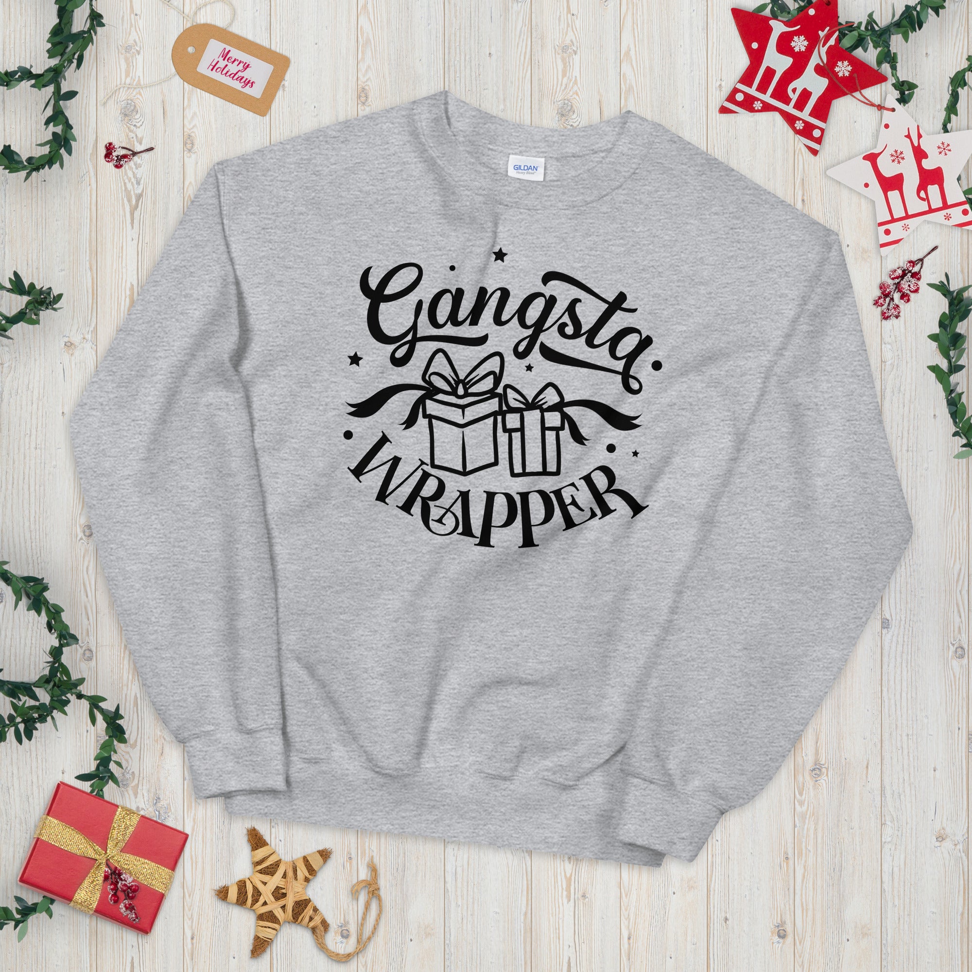 Gangsta Wrapper Sweatshirt, Christmas Gift, Cute Christmas Sweater, Christmas Ugly Sweater, Christmas Mom Sweater, Gangsta Wrapper Shirt - Madeinsea©