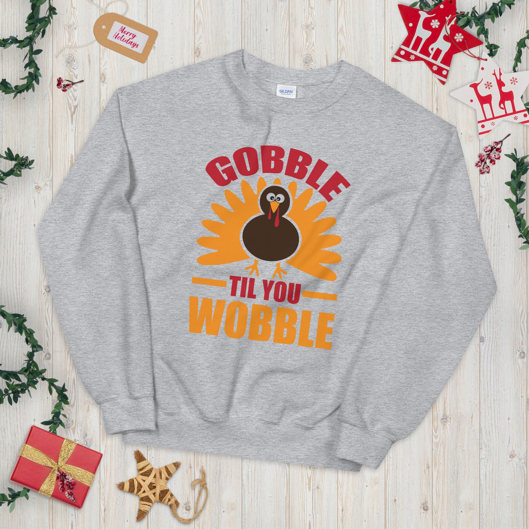 Gobble Til You Wobble Sweatshirt, Turkey Sweatshirt, Thanksgiving Sweater, Funny Thanksgiving Dinner Sweatshirt, Thanksgiving Outfit - Madeinsea©