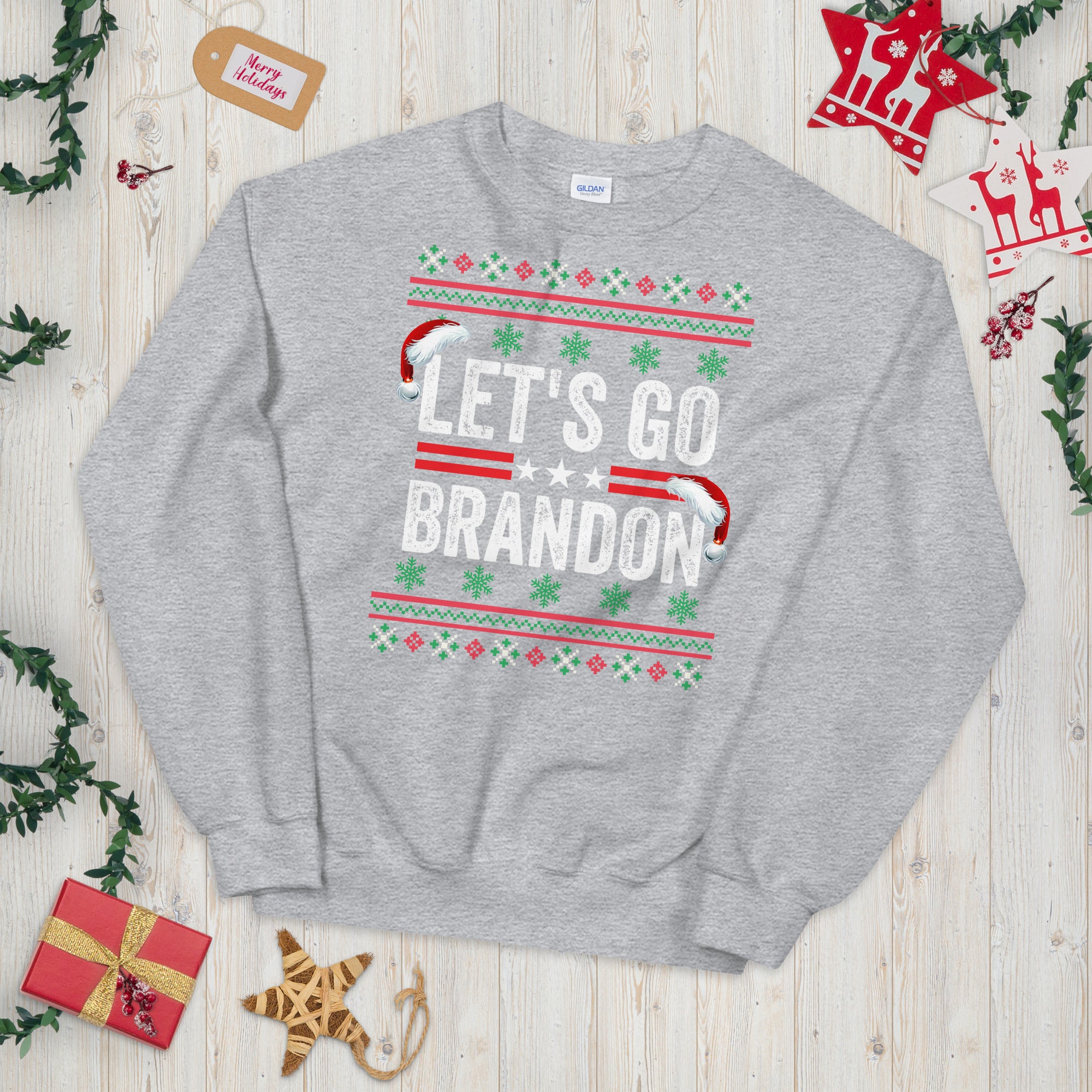 Lets Go Brandon Christmas Sweatshirt, Let&#39;s Go Brandon Sweater, Lets go brandon Xmas, FJB Shirt, Joe Biden Chant, Funny Biden Meme Sweater - Madeinsea©