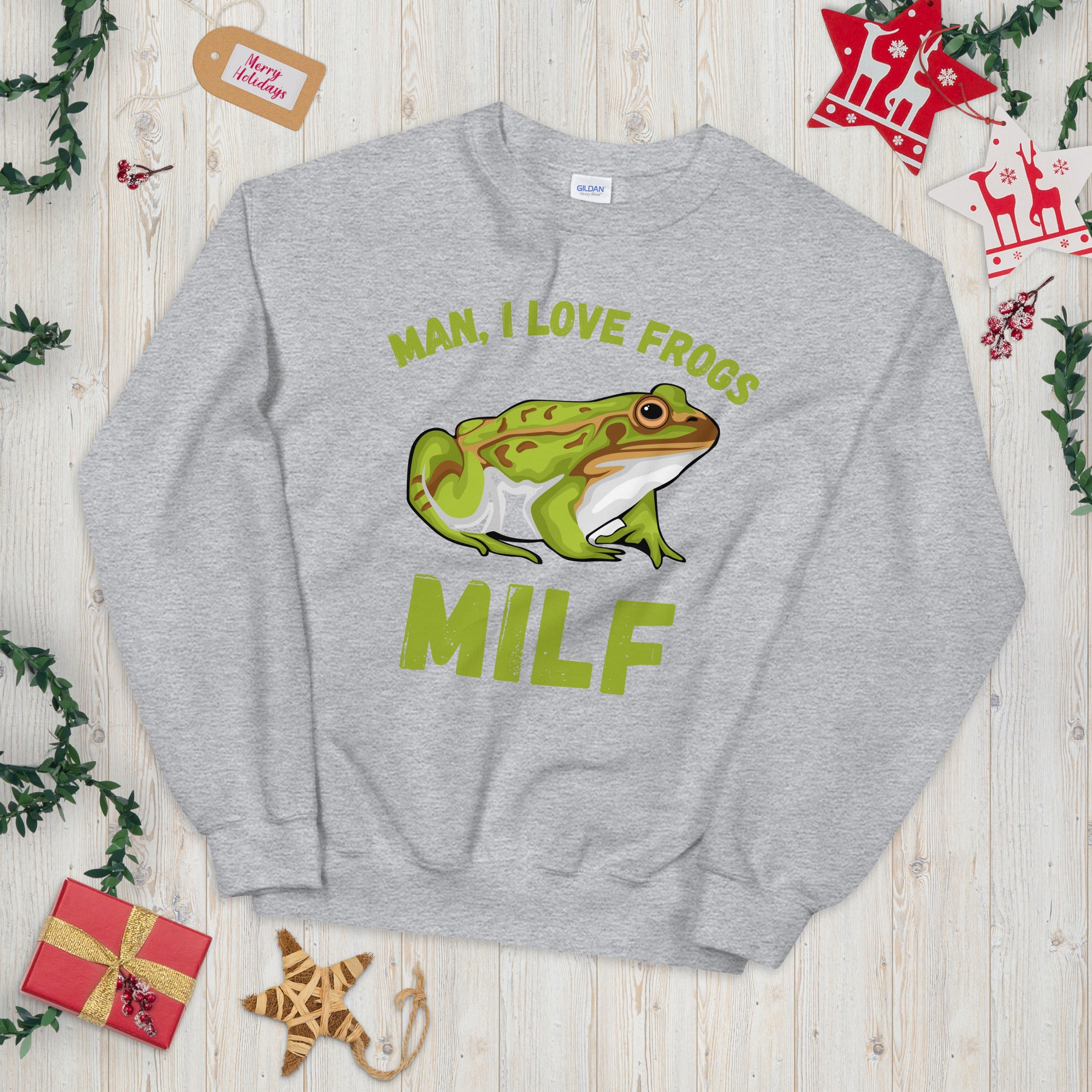 Funny MILF Man I Love Frogs Sweatshirt, MILF Frogs Shirt, MILF Meme Sweater, Frog Meme Shirt, Frog Lovers Gifts, Humor Frogs Sweatshirt - Madeinsea©