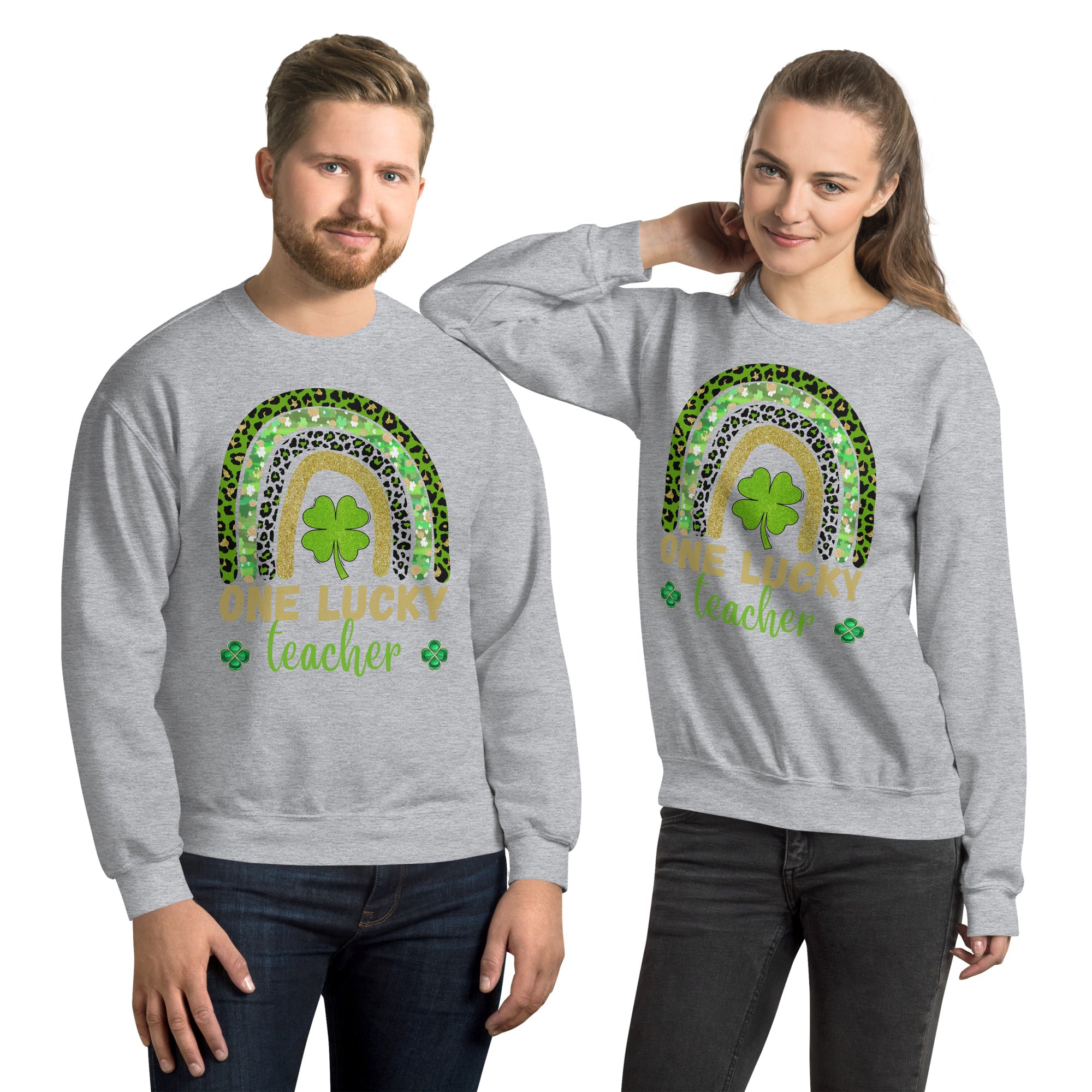 One Lucky Teacher Rainbow Sweatshirt, St Patricks Day Teacher shirt, Irish Teacher shirt, Green Shamrock Teacher Shirt, St Pattys Gifts - Madeinsea©