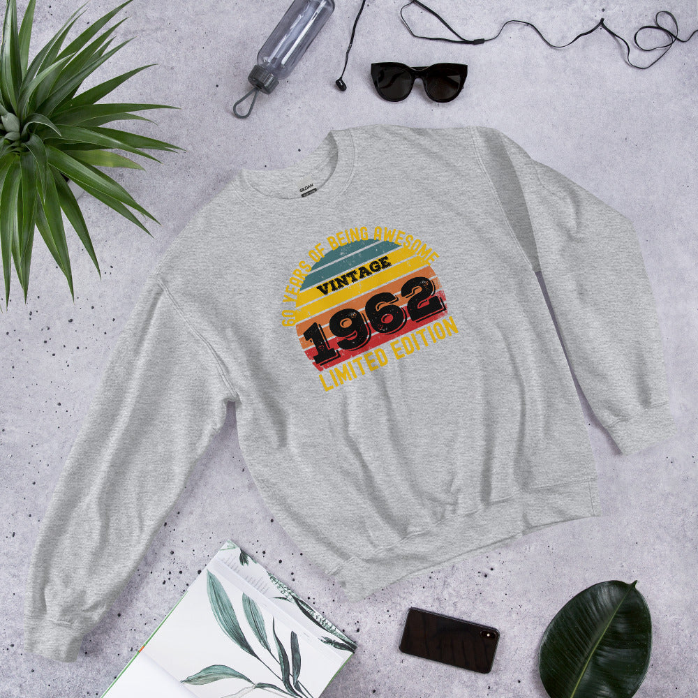 60th Birthday Gift, 60th Birthday Sweatshirt, Born in 1962 Birthday Shirt, Birthday Gift For 60th, Vintage 60th Birthday, Limited Edition - Madeinsea©