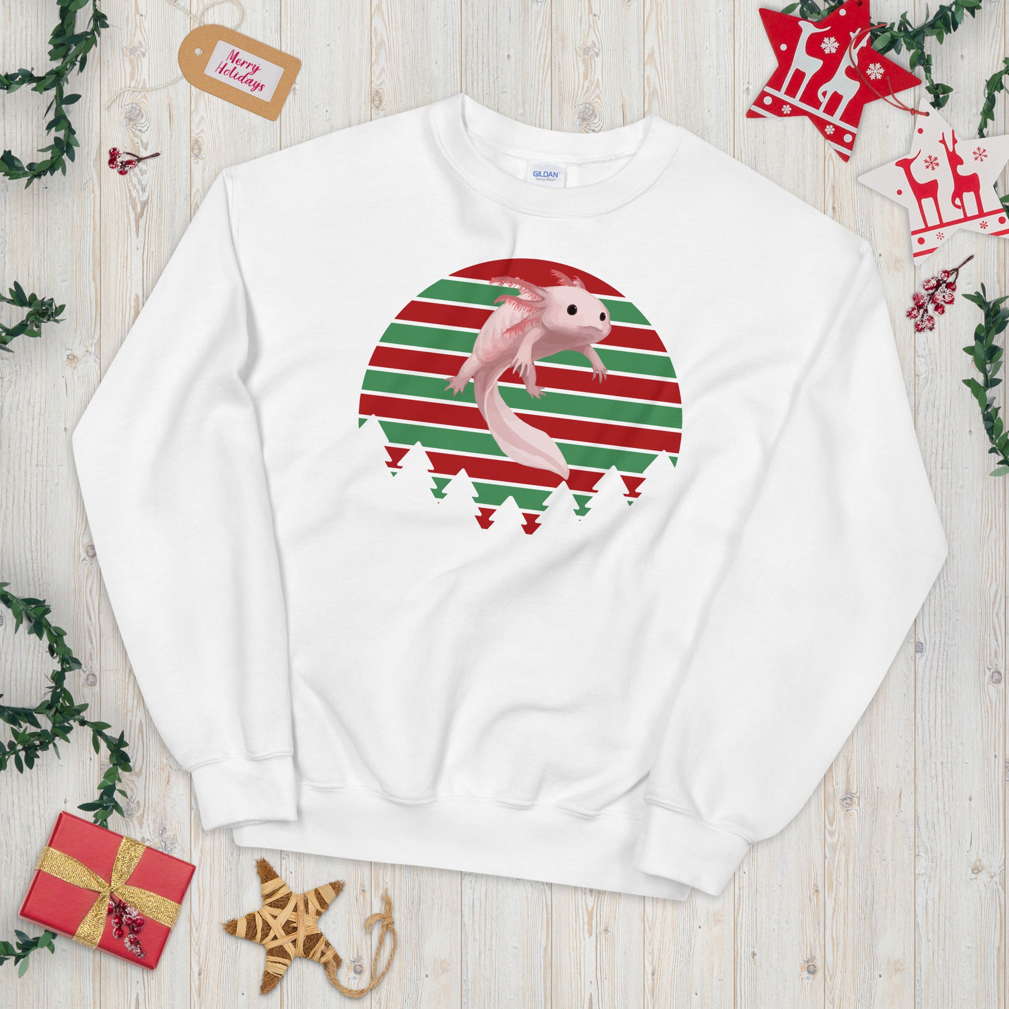 Axolotl Christmas Sweatshirt, Axolotl Ugly Christmas Sweatshirt, Santa Axolotl Sweatshirt, Axolotl Ugly Sweatshirt, Axolotl Xmas Gift - Madeinsea©