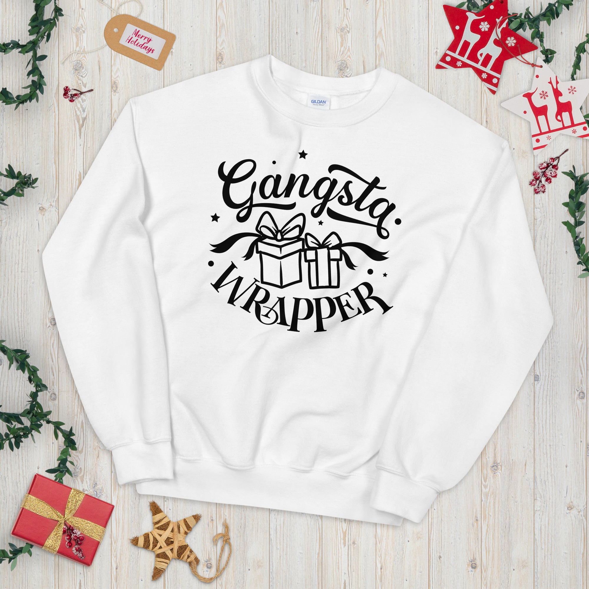 Gangsta Wrapper Sweatshirt, Christmas Gift, Cute Christmas Sweater, Christmas Ugly Sweater, Christmas Mom Sweater, Gangsta Wrapper Shirt - Madeinsea©