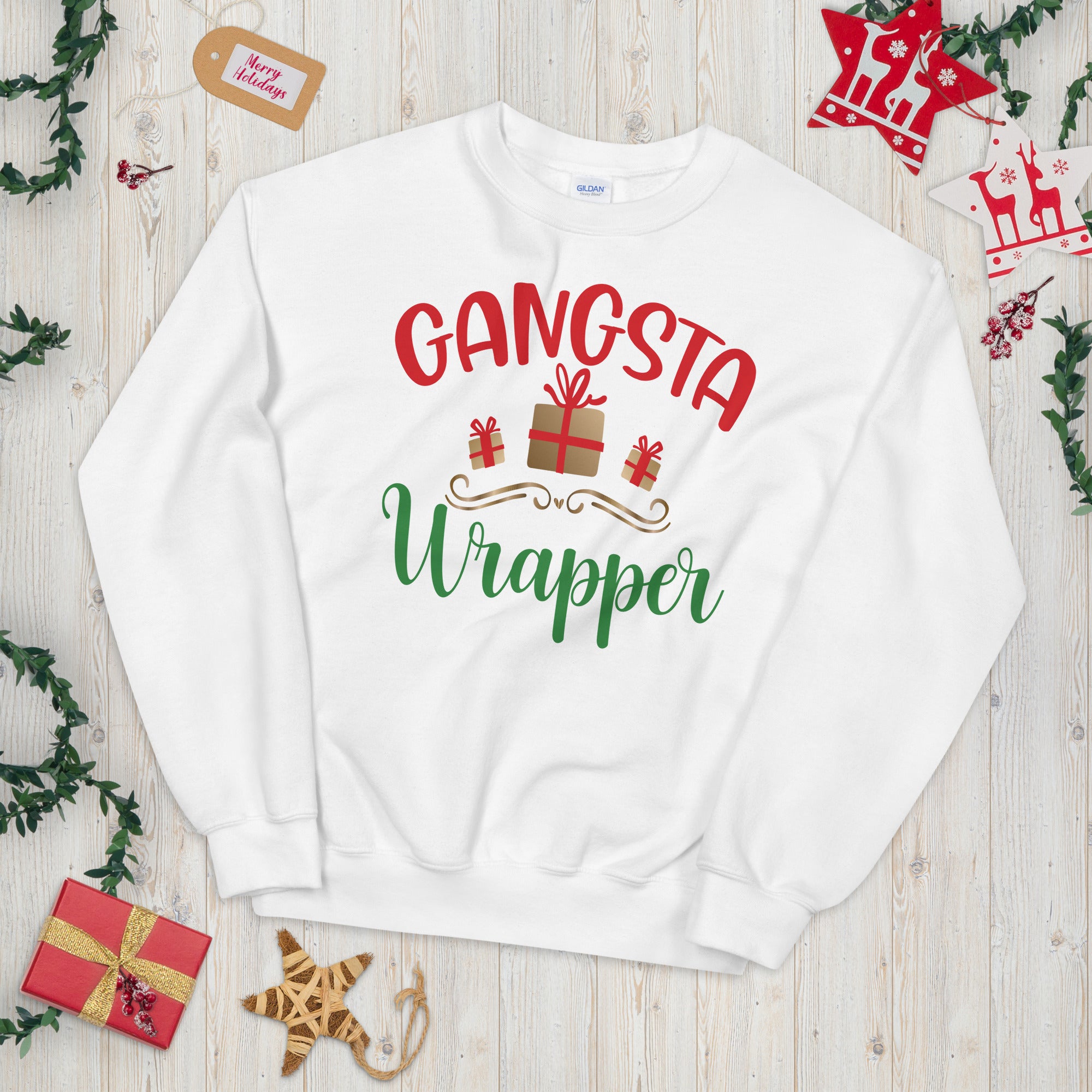 Gangsta Wrapper Sweatshirt, Christmas Gift, Cute Christmas Sweater, Christmas Sweatshirt, Xmas Ugly Sweater, Mom Christmas Sweatshirt - Madeinsea©