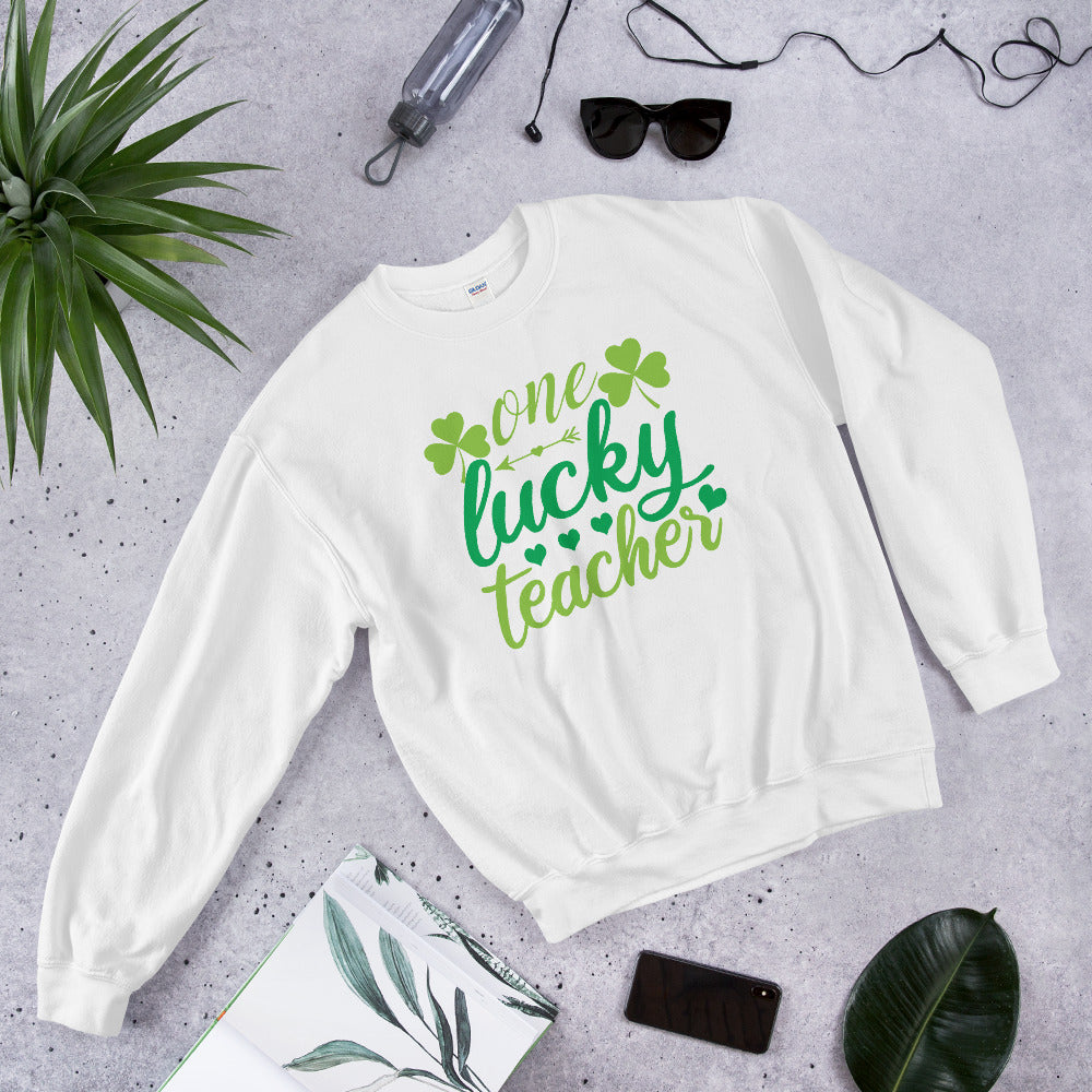 One Lucky Teacher Shirt, St Patricks Day Teacher Sweater,Lucky Sweatshirt, St Patricks Shirt, Shamrock Shirt, St. Pattys Shirt,Teacher Gifts - Madeinsea©