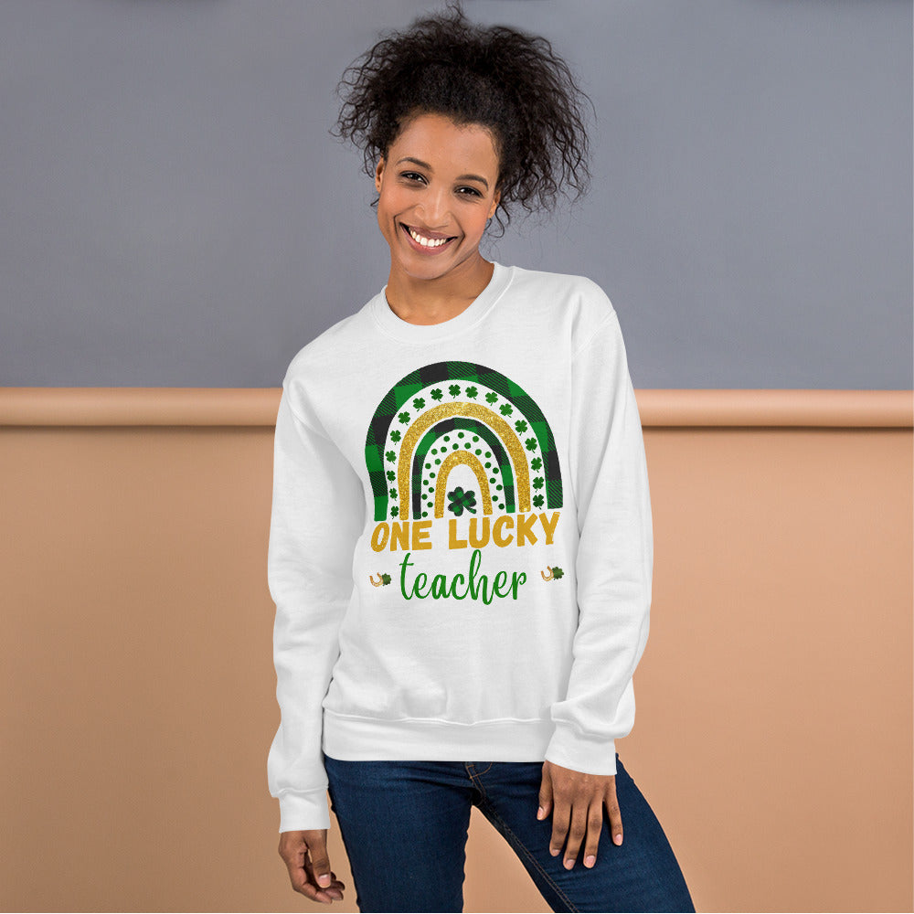 One Lucky Teacher Sweatshirt, St Patricks Day Teacher Shirt,Lucky Shirt, St Patrick&#39;s Sweater, Shamrock Shirt, St Patty&#39;s Shirt,Teacher gift - Madeinsea©