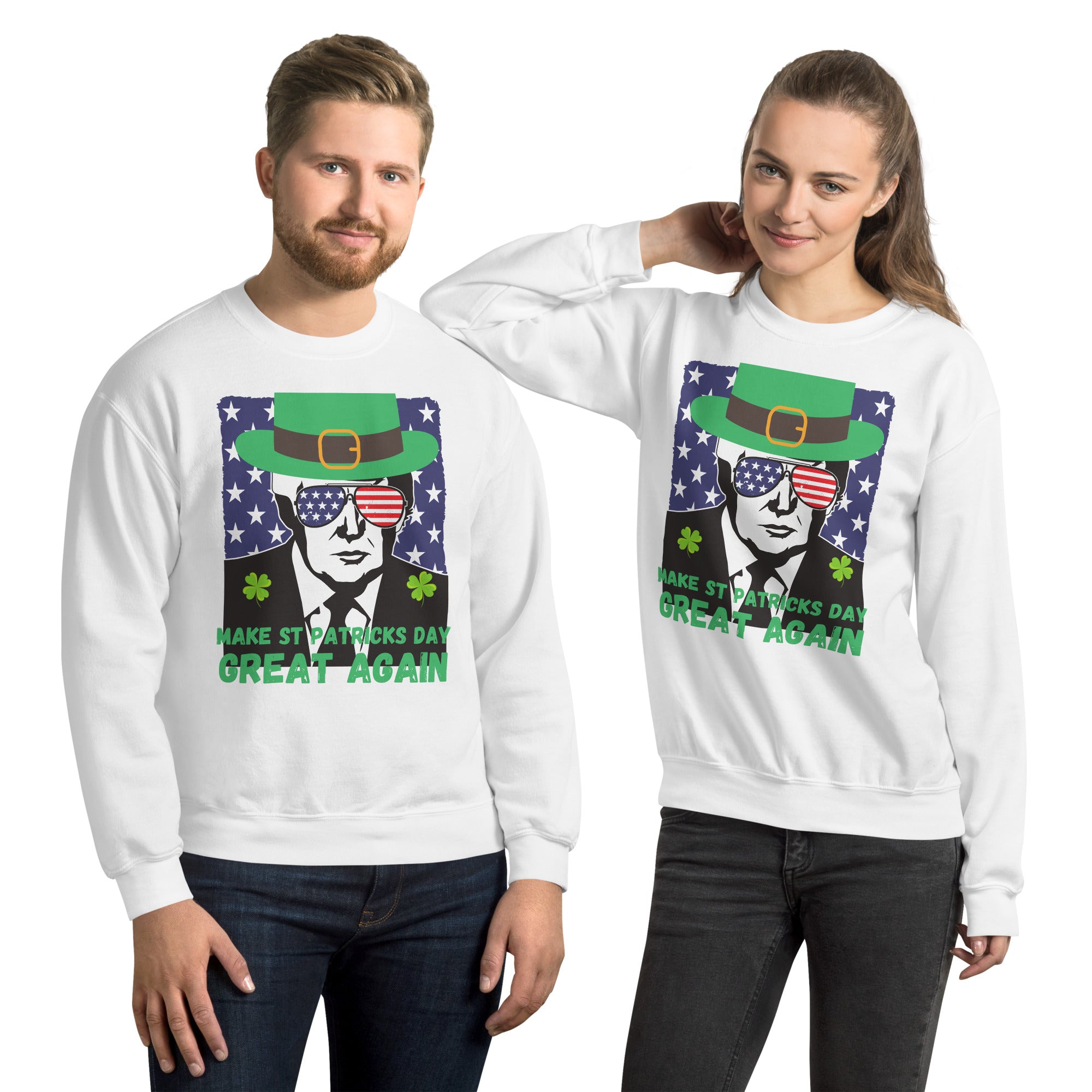 Make St Patricks Day Great Again, Funny Trump Sweatshirt, Funny St Patricks Sweater, Republican gift for St Patricks Day, Lucky Irish Shirt - Madeinsea©